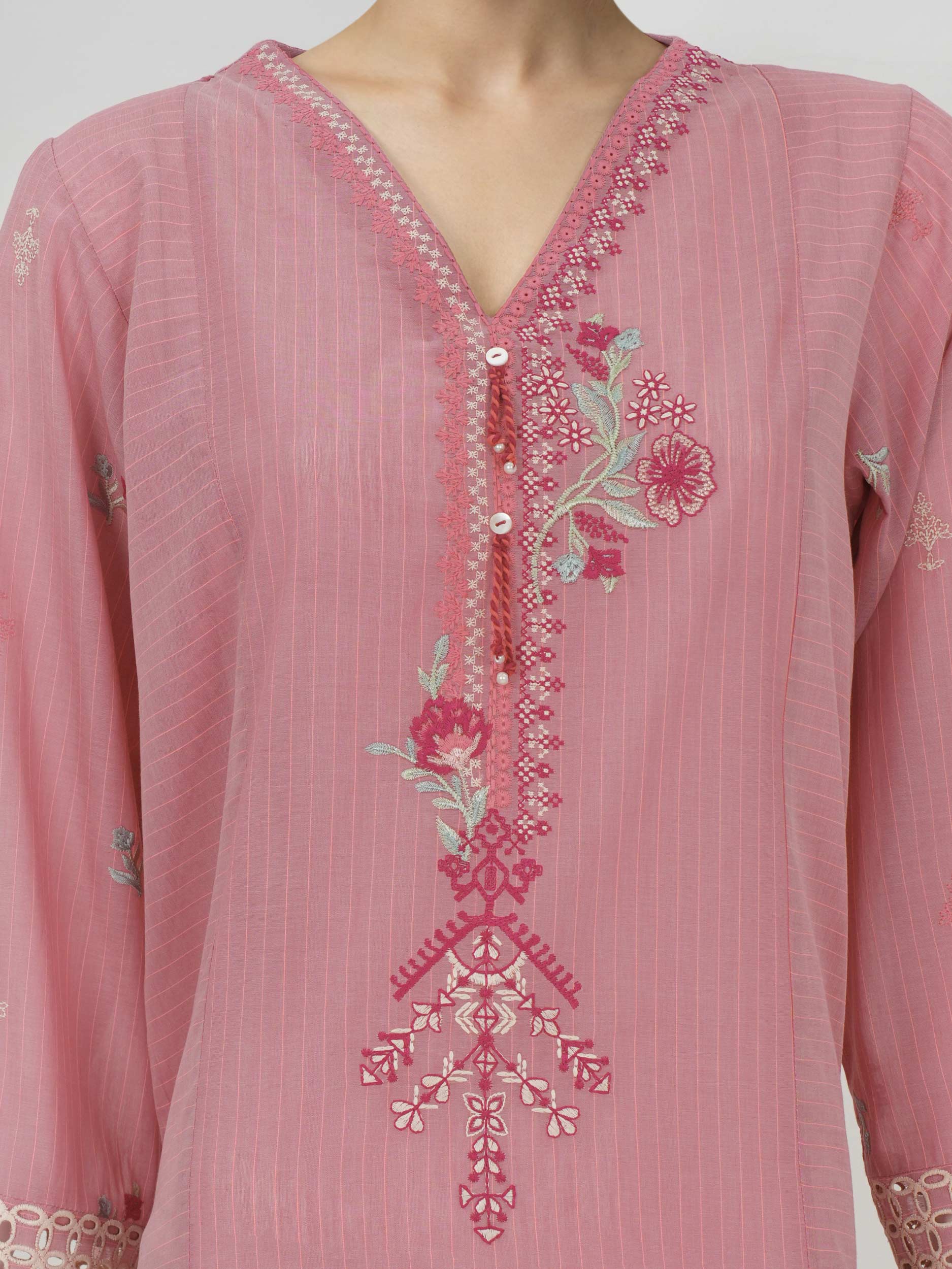 2 Piece Yarn Dyed Suit- Embroidered (Pret) - Image 4
