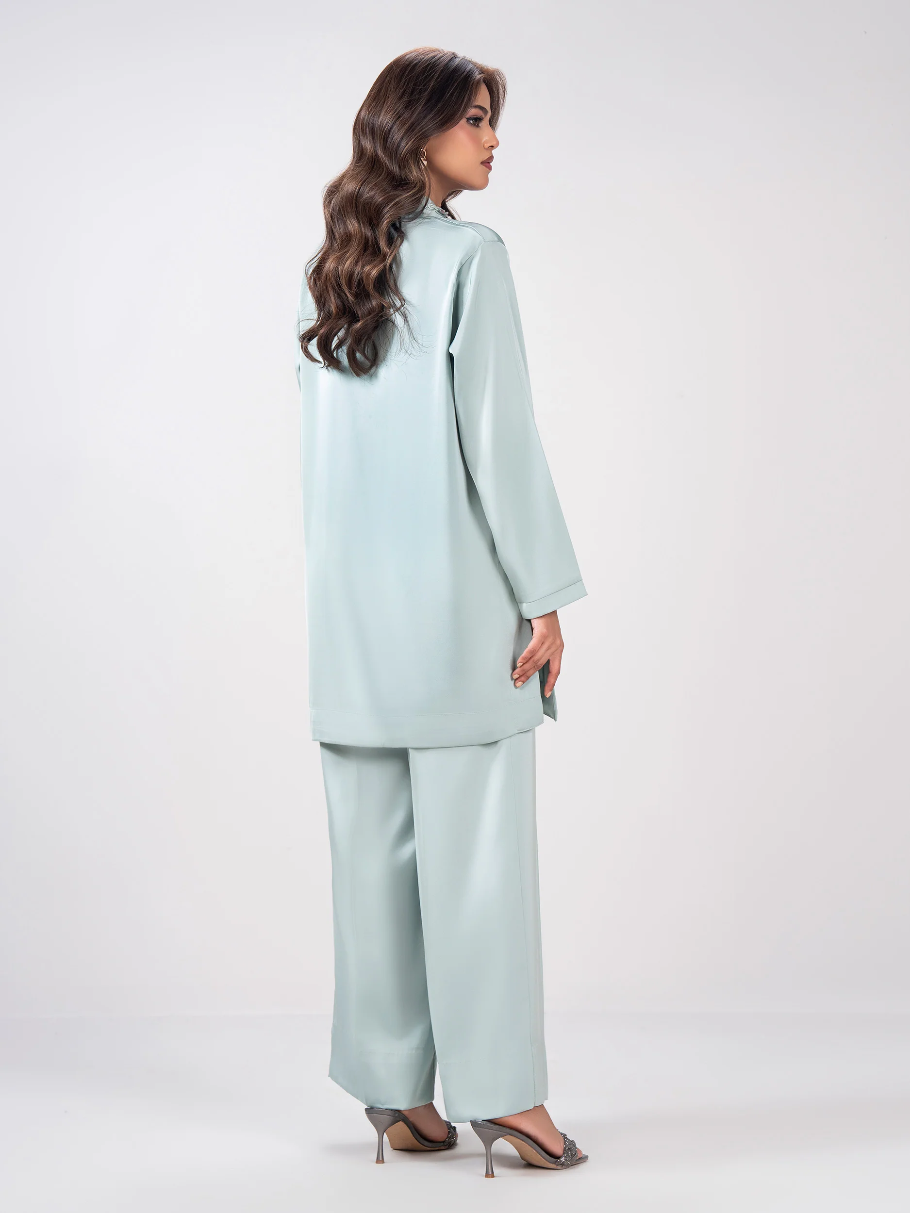 2 Piece Silk Suit- Embellished (Pret) - Image 3