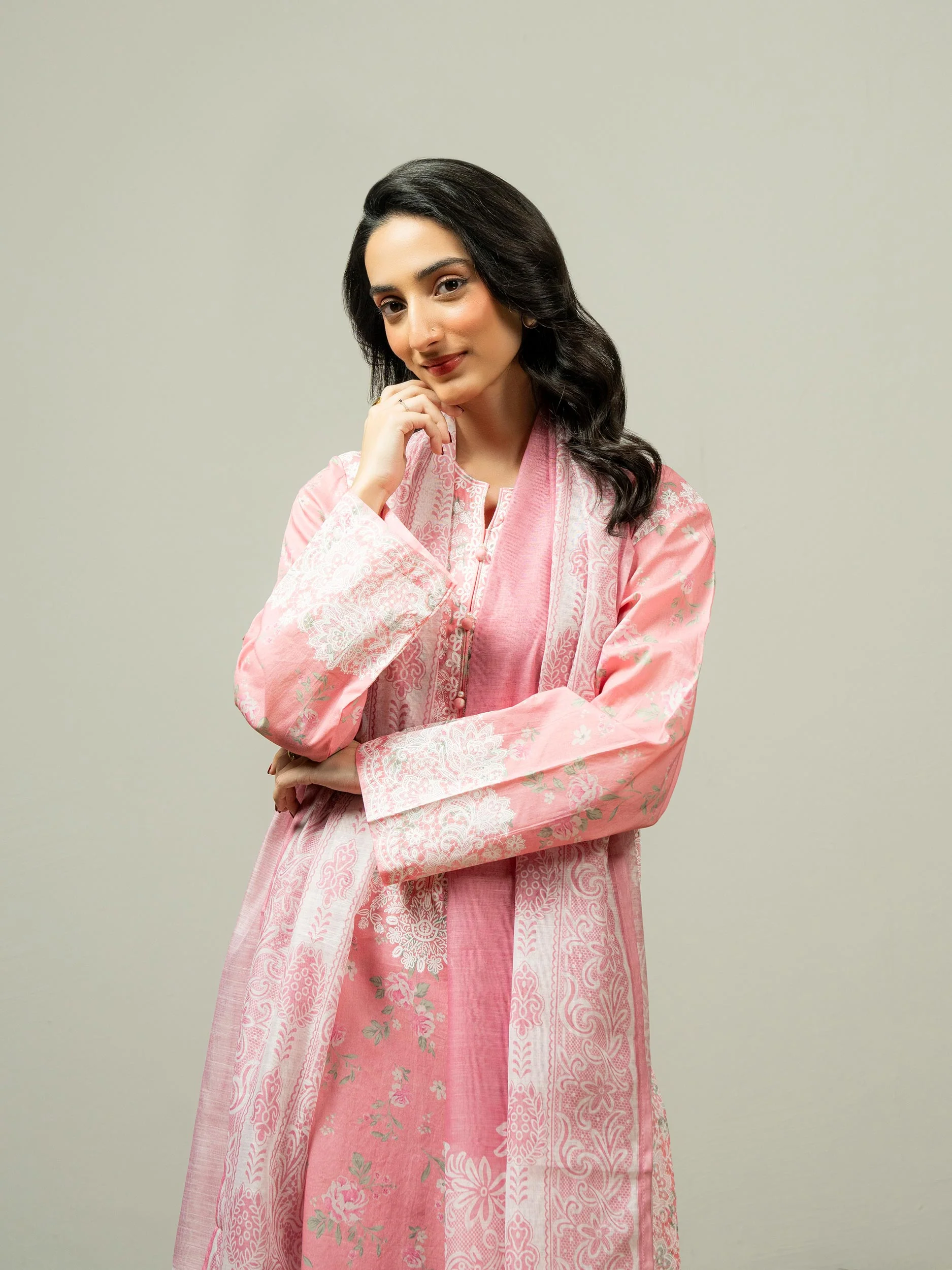 3 Piece Lawn Suit-Paste Print (Pret) - Image 6