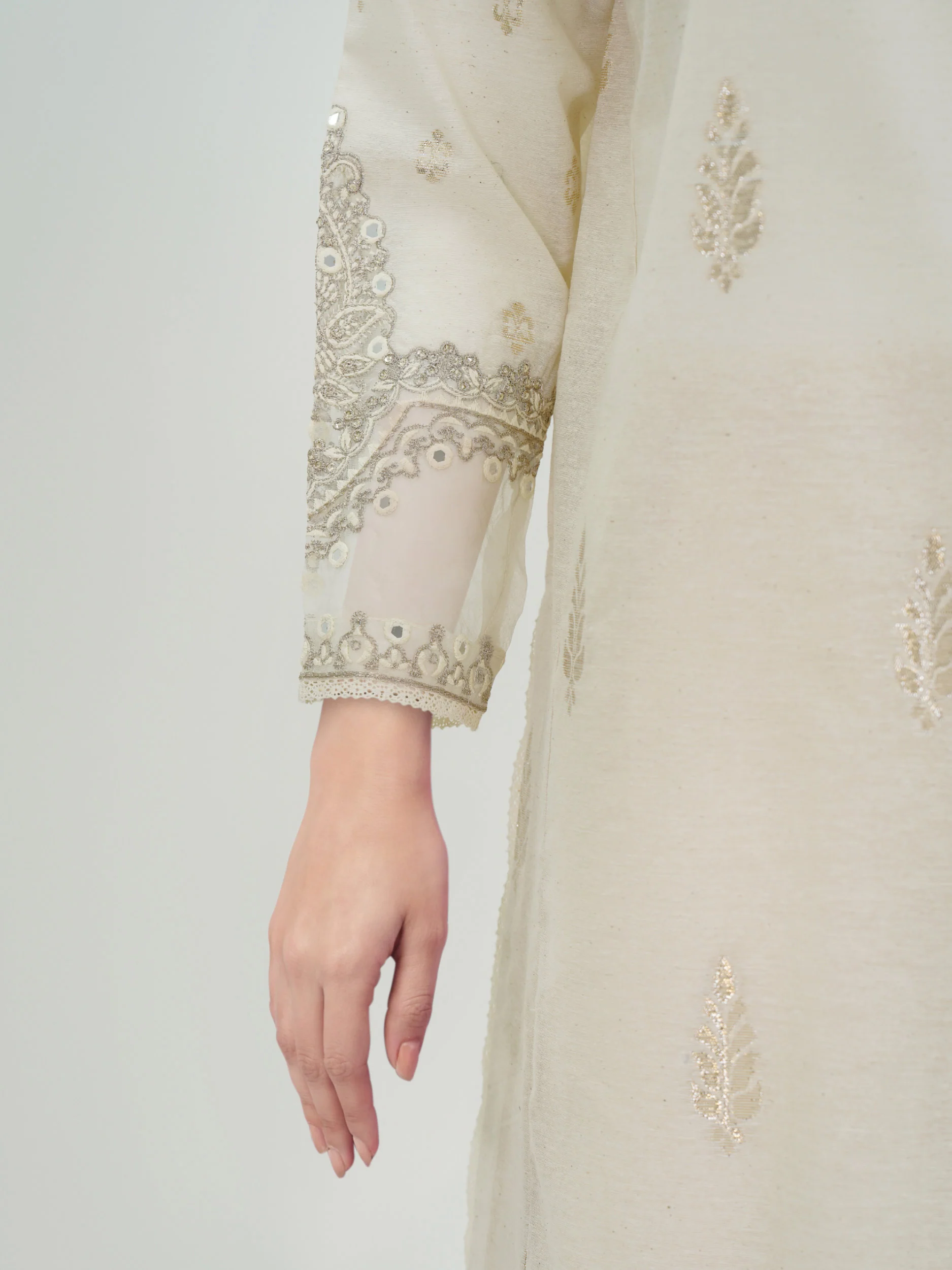 3 Piece Special Jacquard Suit- Embroidered (Pret) - Image 6