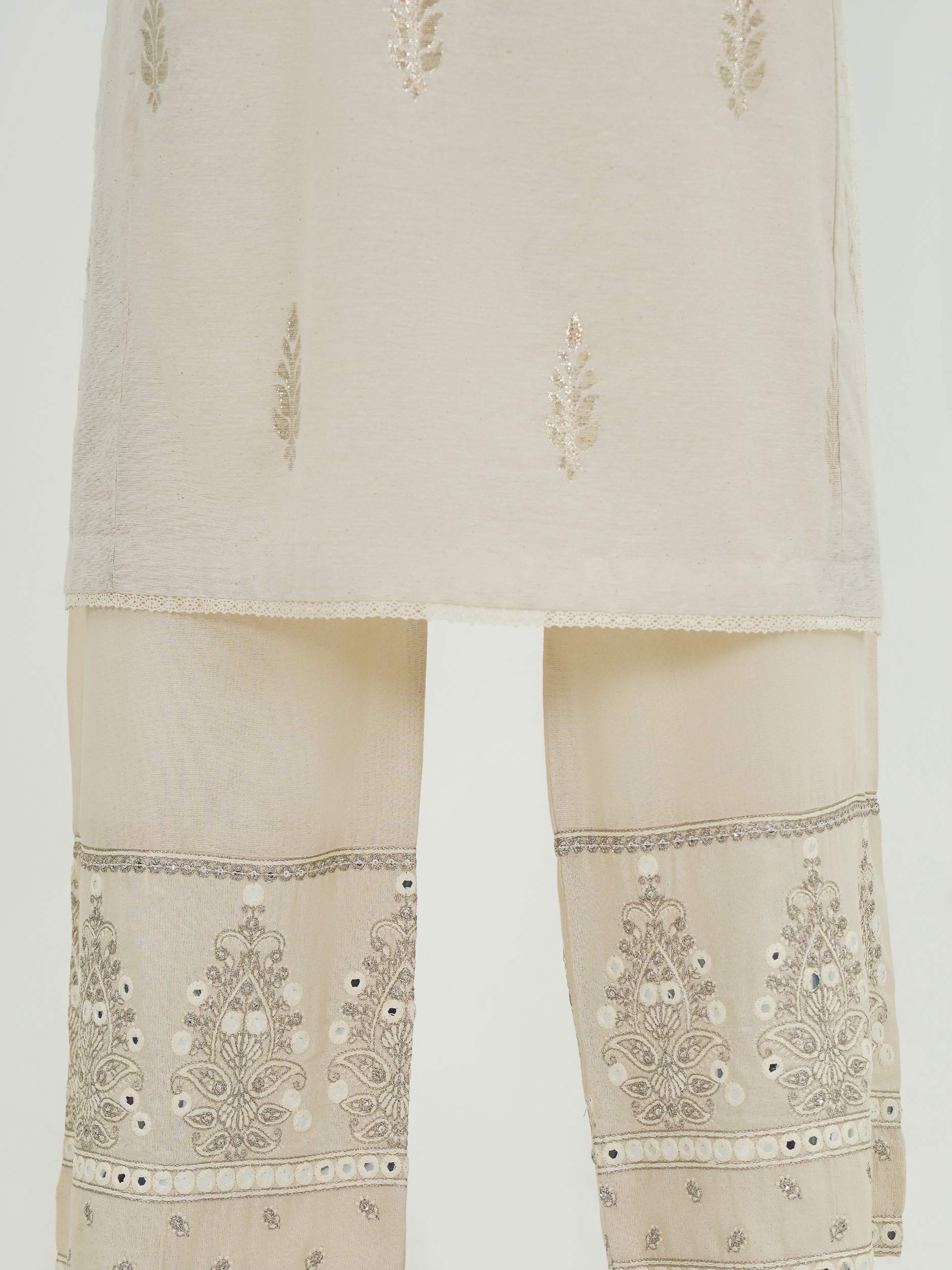 3 Piece Special Jacquard Suit- Embroidered (Pret) - Image 7