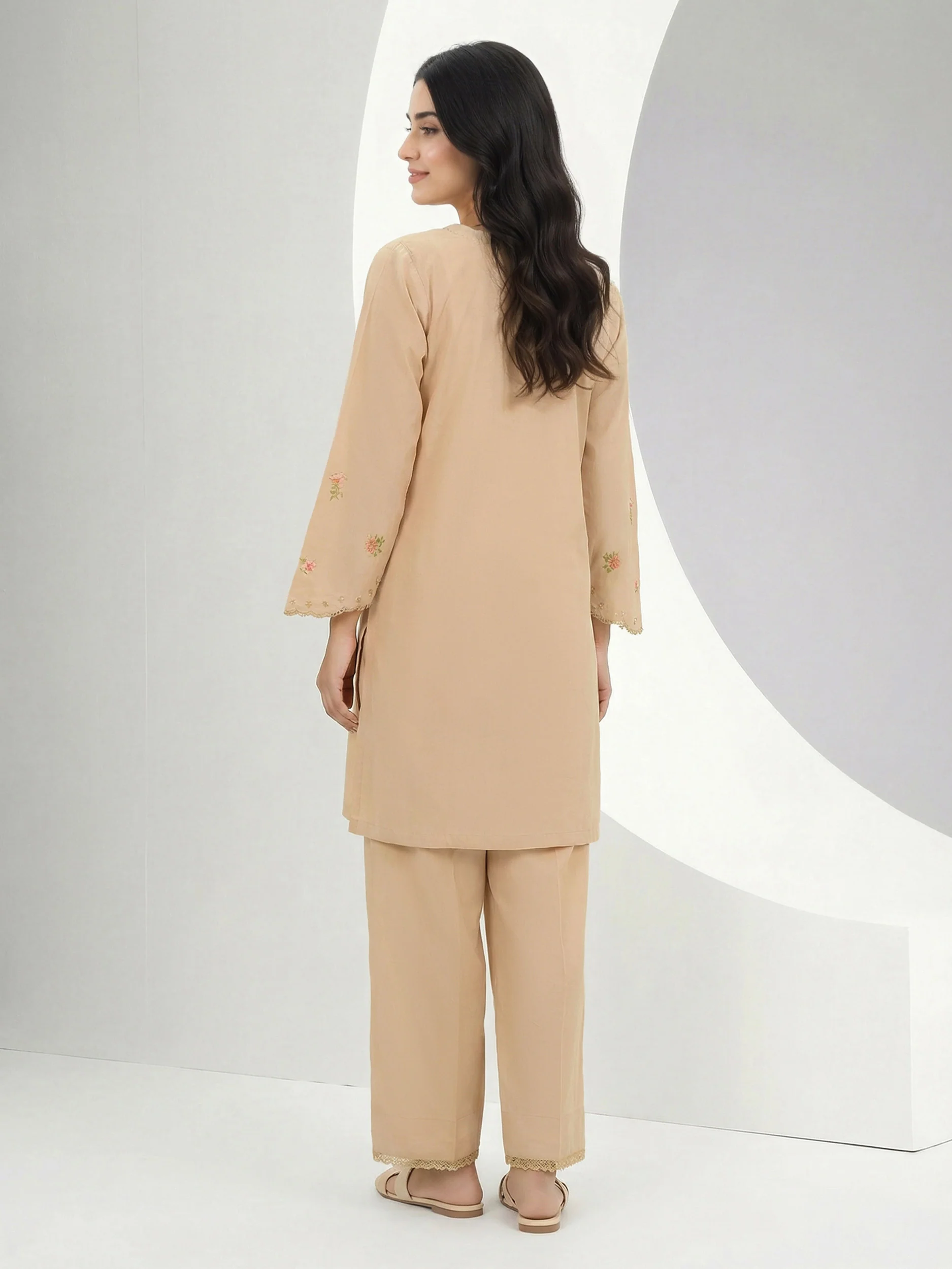 2 Piece Viscose Cotton Suit- Embroidered (Pret) - Image 2