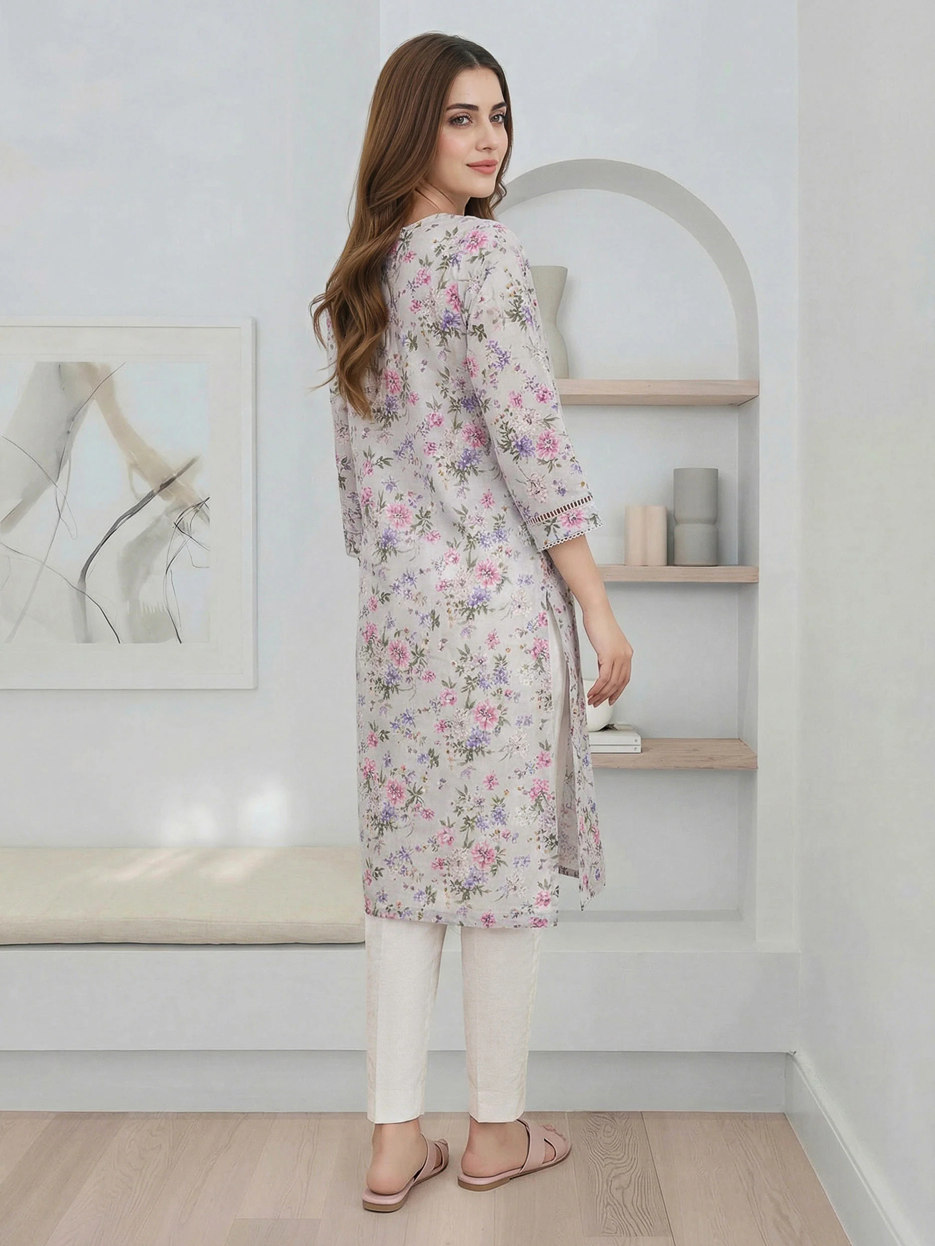 Lawn Shirt- Embroidered (Pret) - Image 3