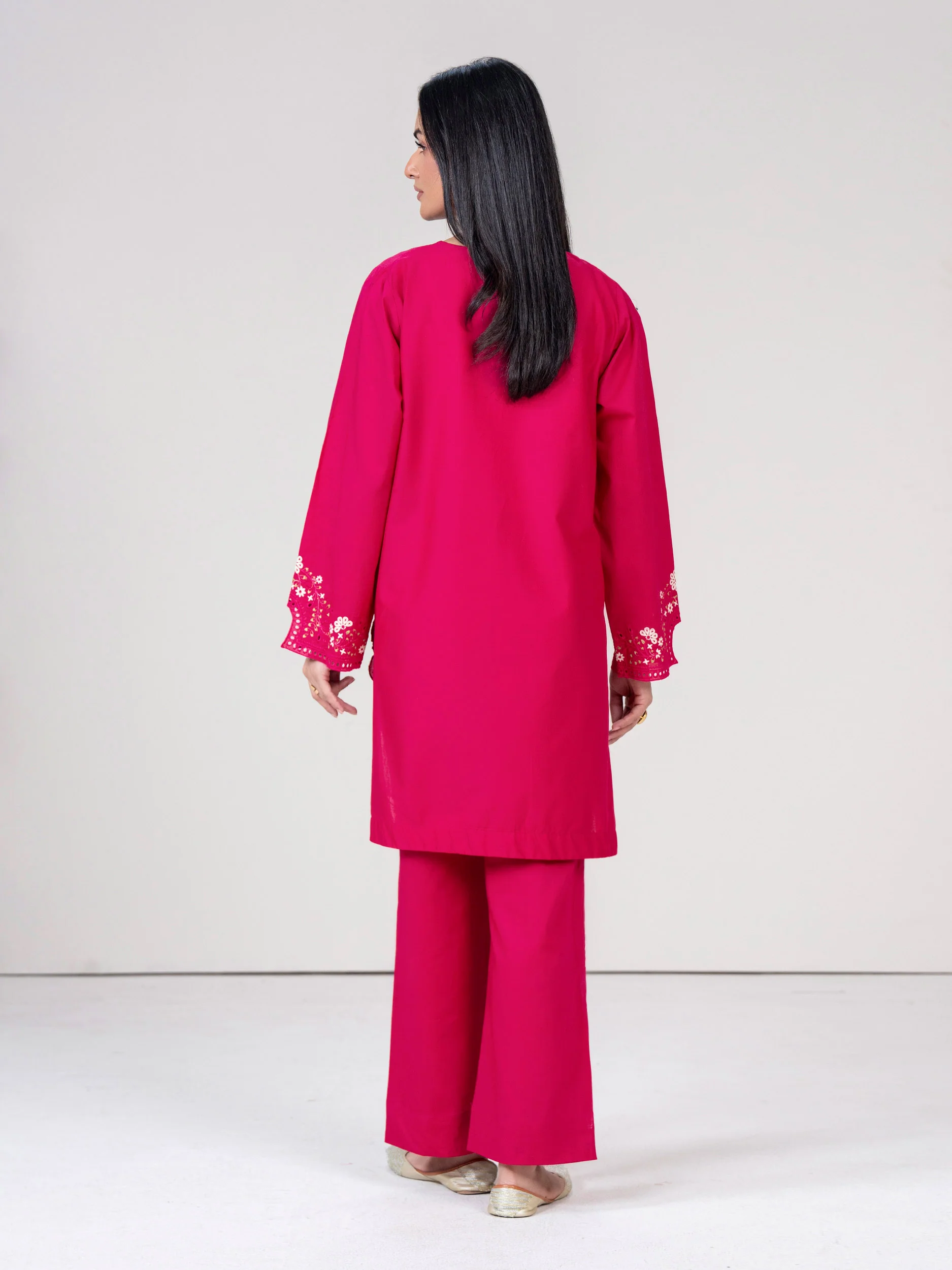 2 Piece Cambric Suit- Embroidered (Pret) - Image 3