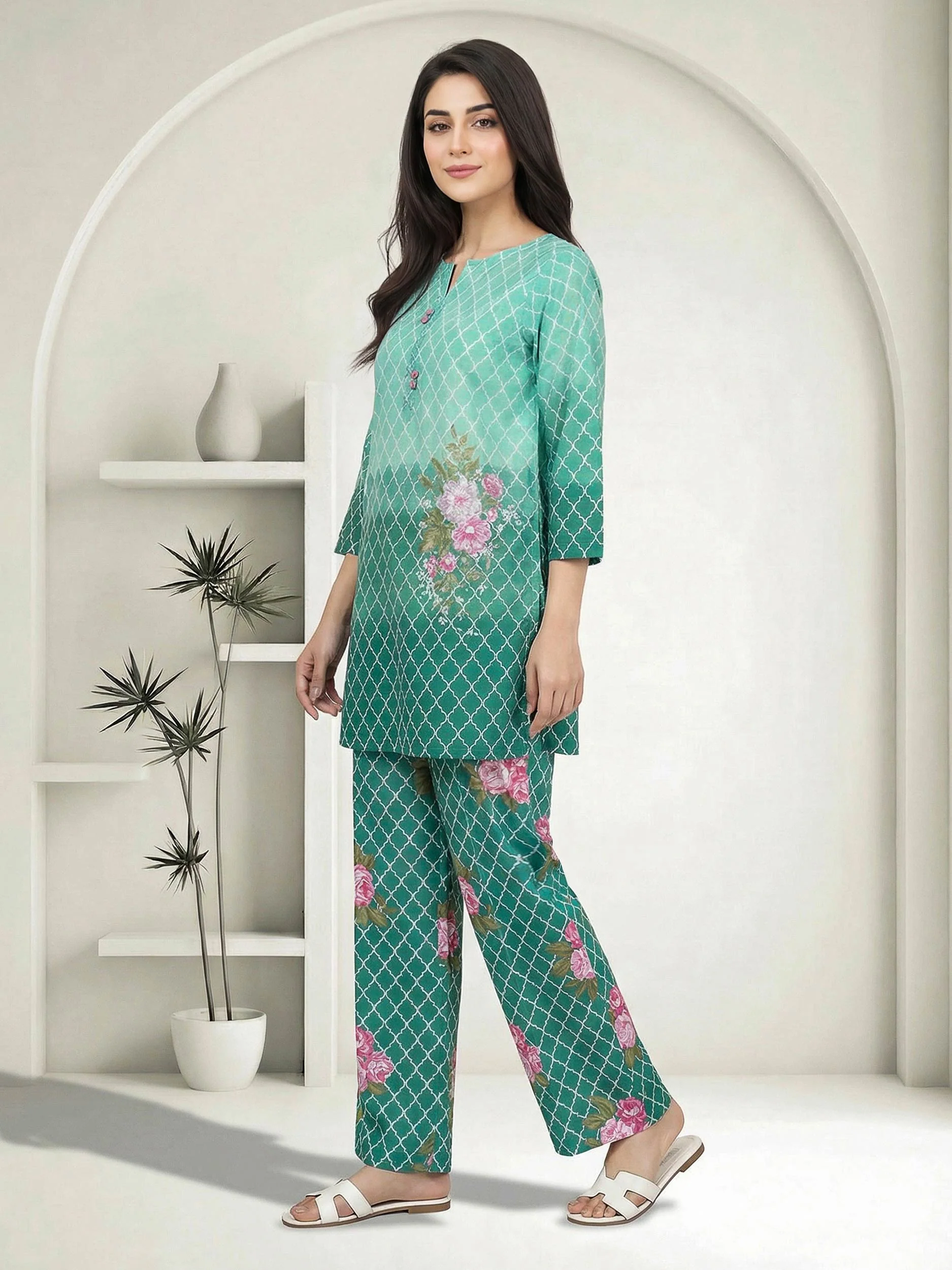 2 Piece Lawn Suit- Embroidered (Pret) - Image 2