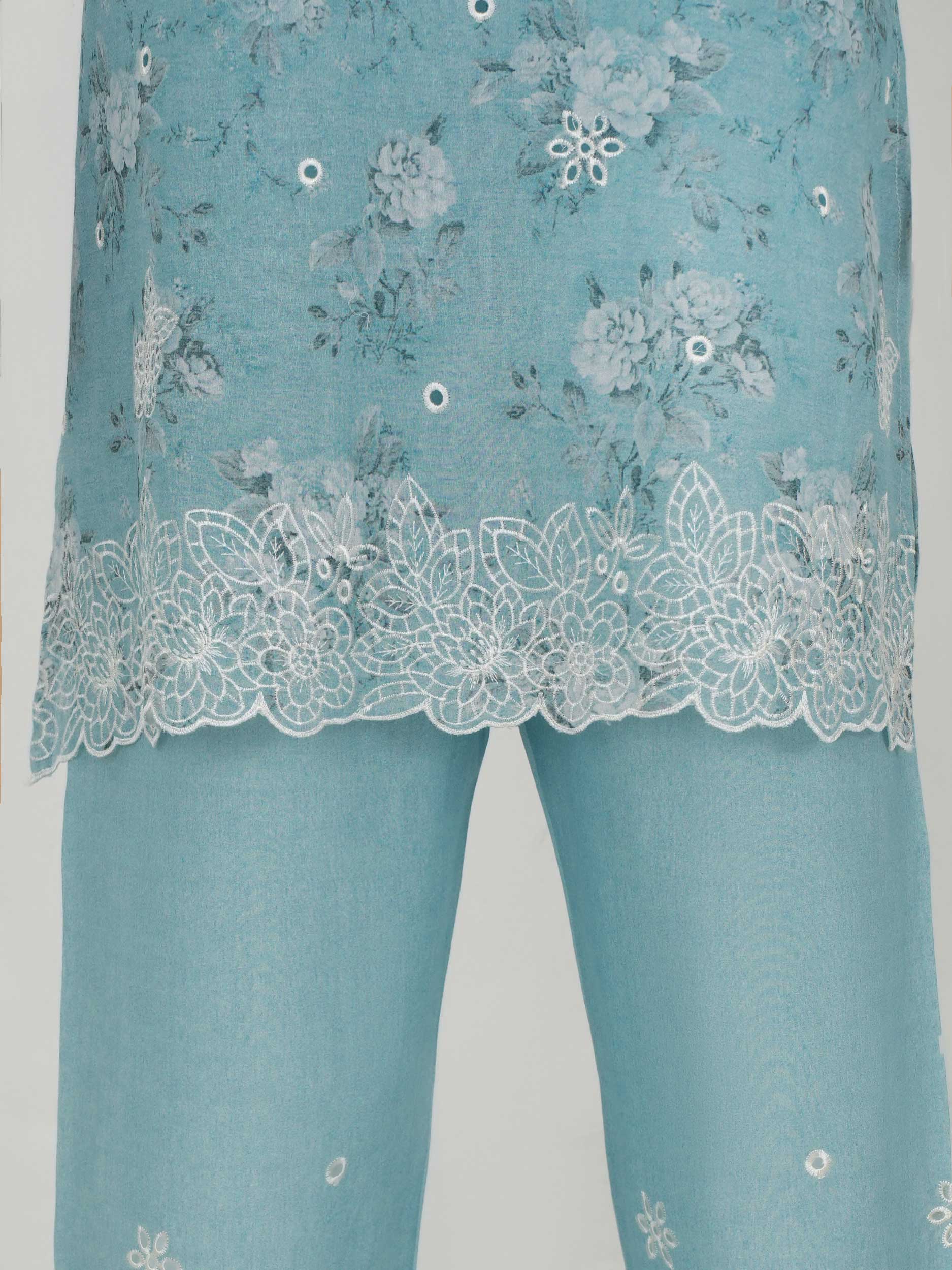 2 Piece Cambric Suit- Embroidered (Pret) - Image 6