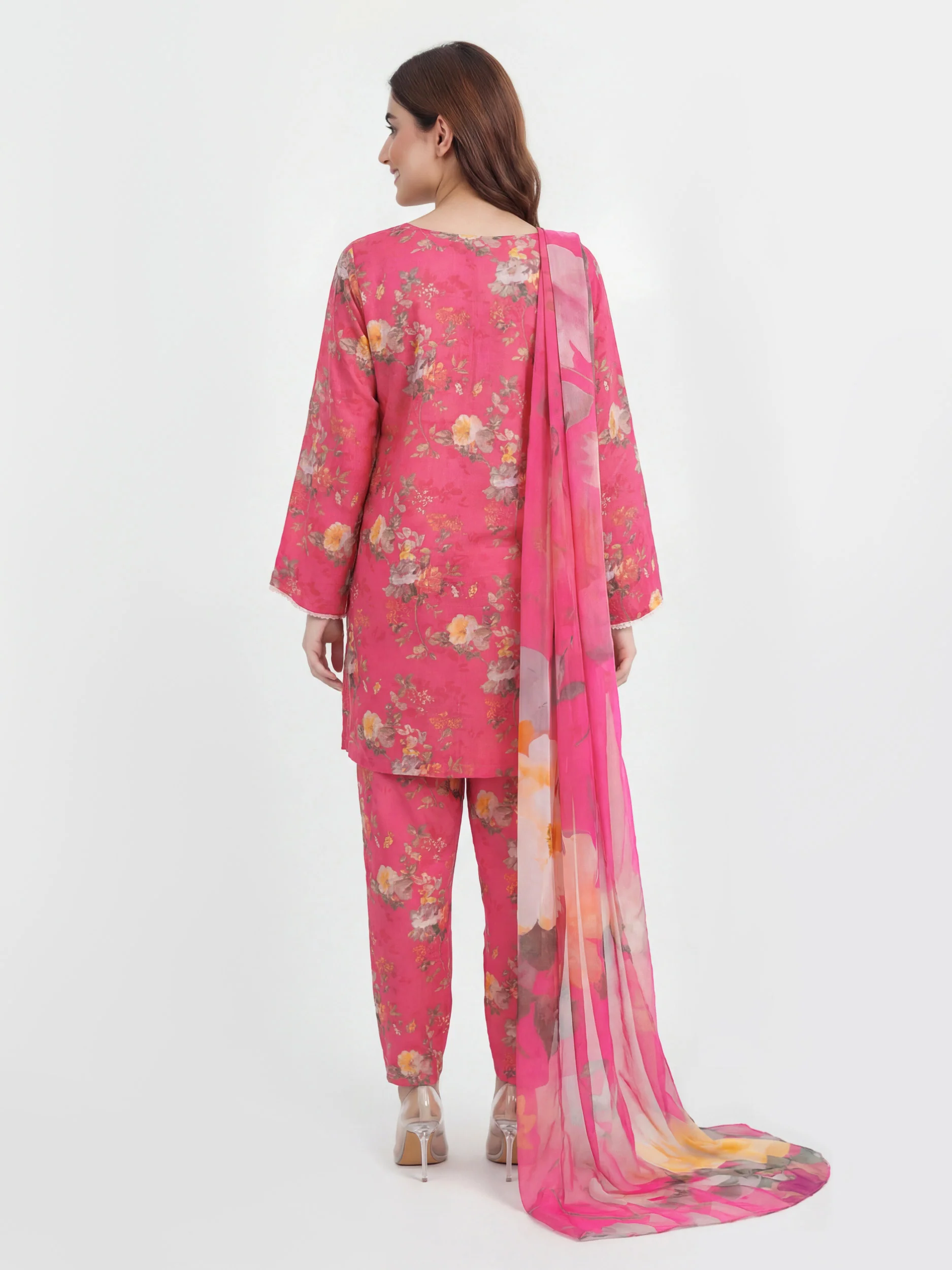 3-Piece Dobby Suit-Embroidered (Pret) - Image 2