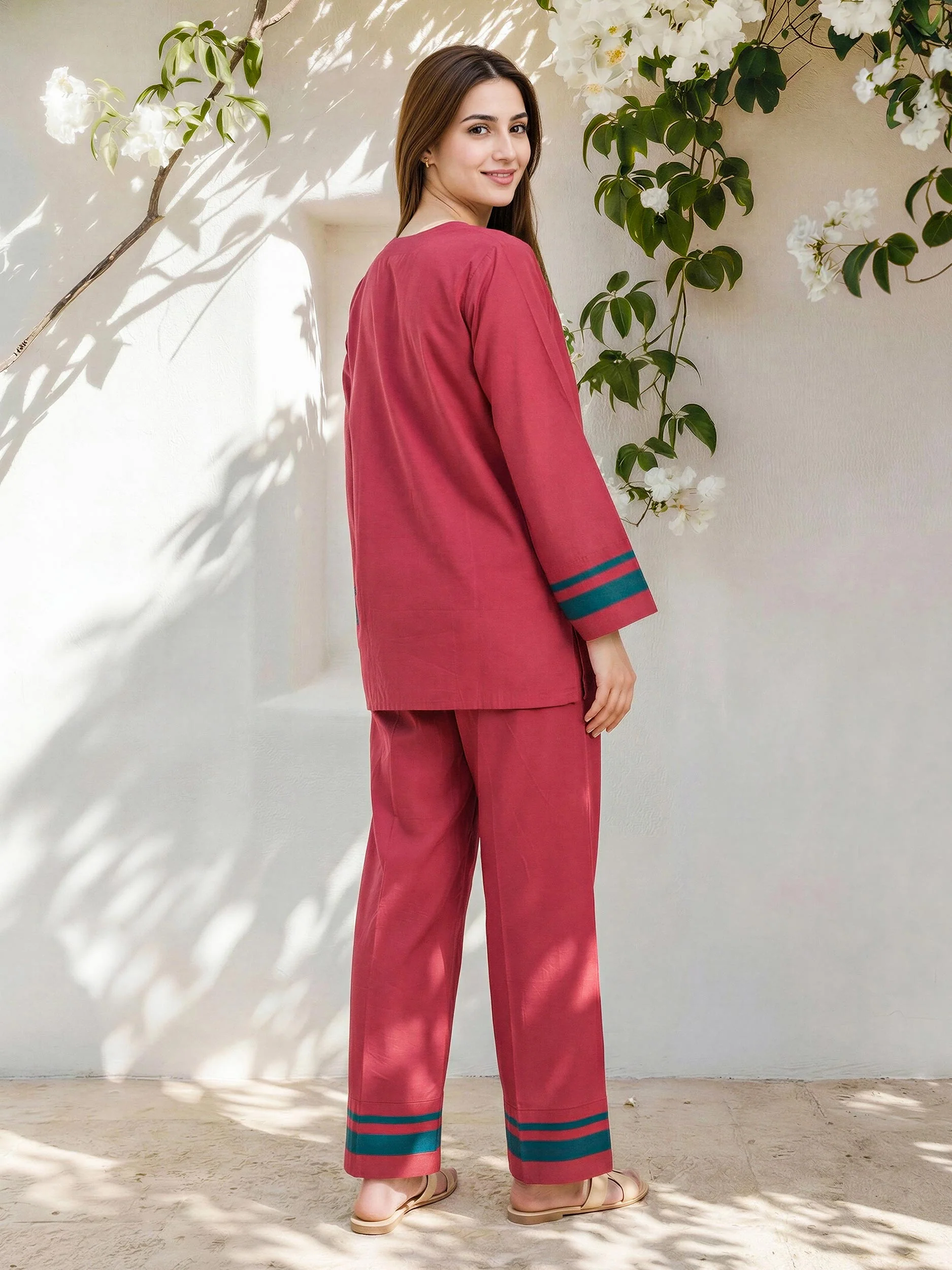 Viscose Cotton Co-ord Set- Embroidered - Image 3