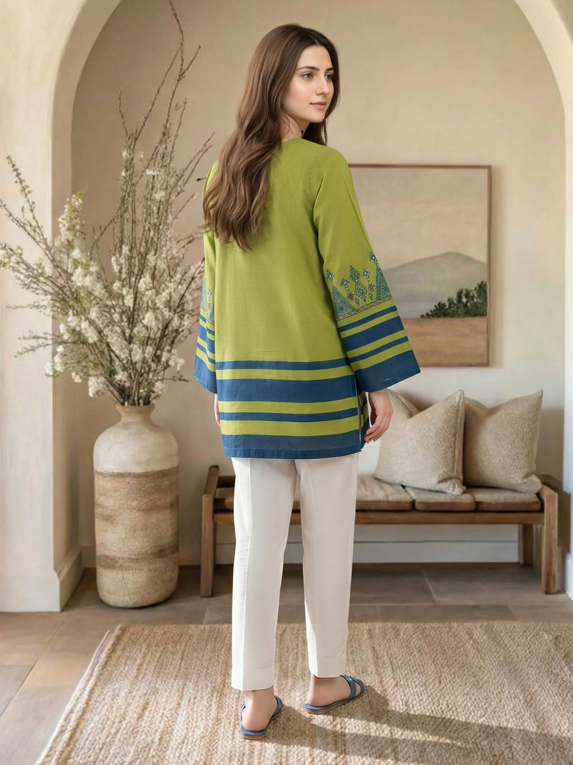 Lawn Kurti- Embroidered ( Pret) - Image 3