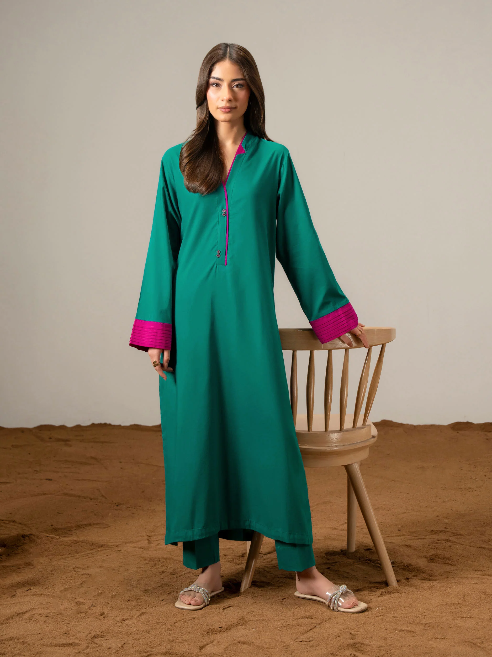 2 Piece Viscose Suit-Dyed (Pret) - Image 2