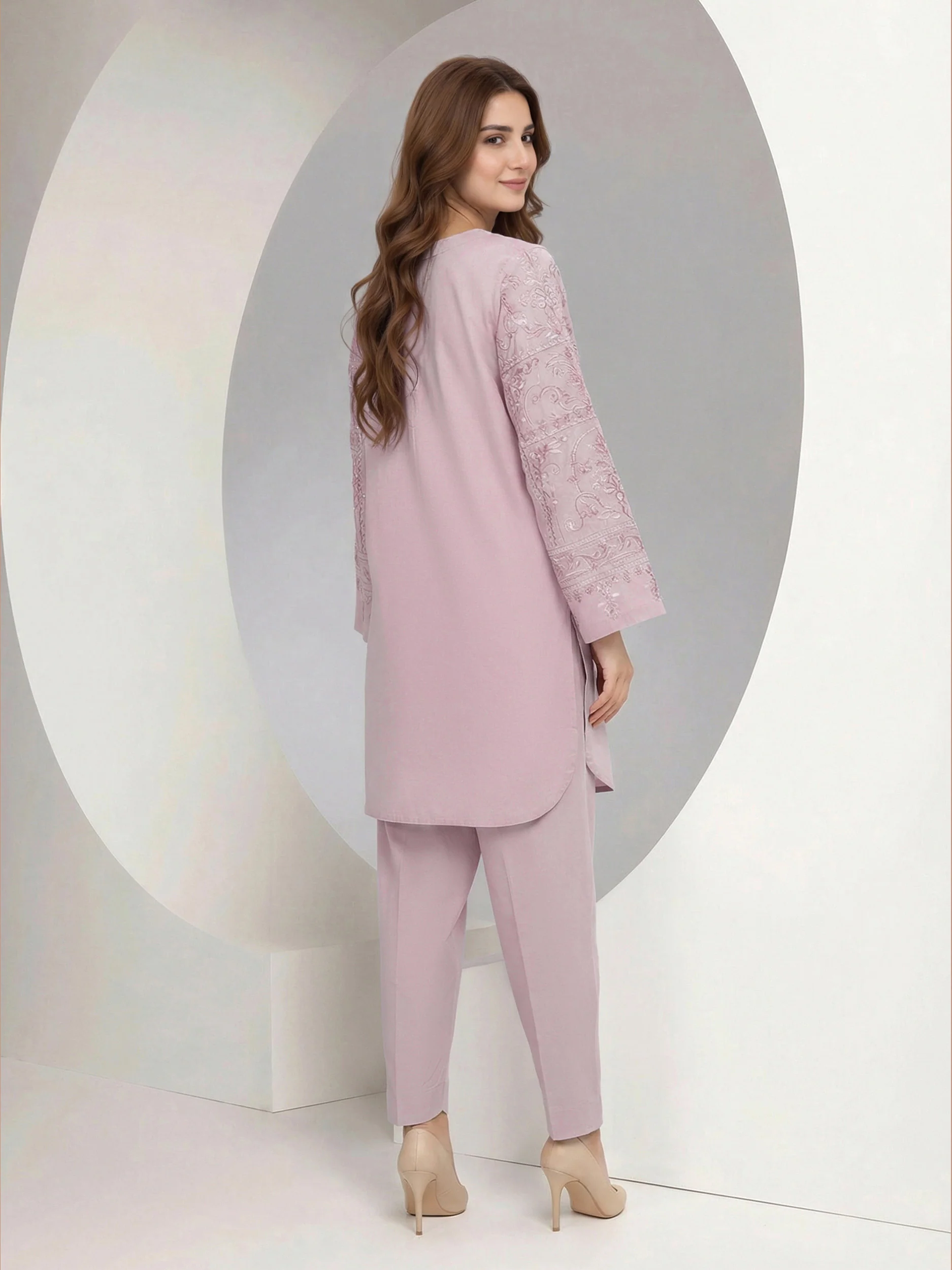 2 Piece Viscose Cotton Suit- Embroidered (Pret) - Image 2