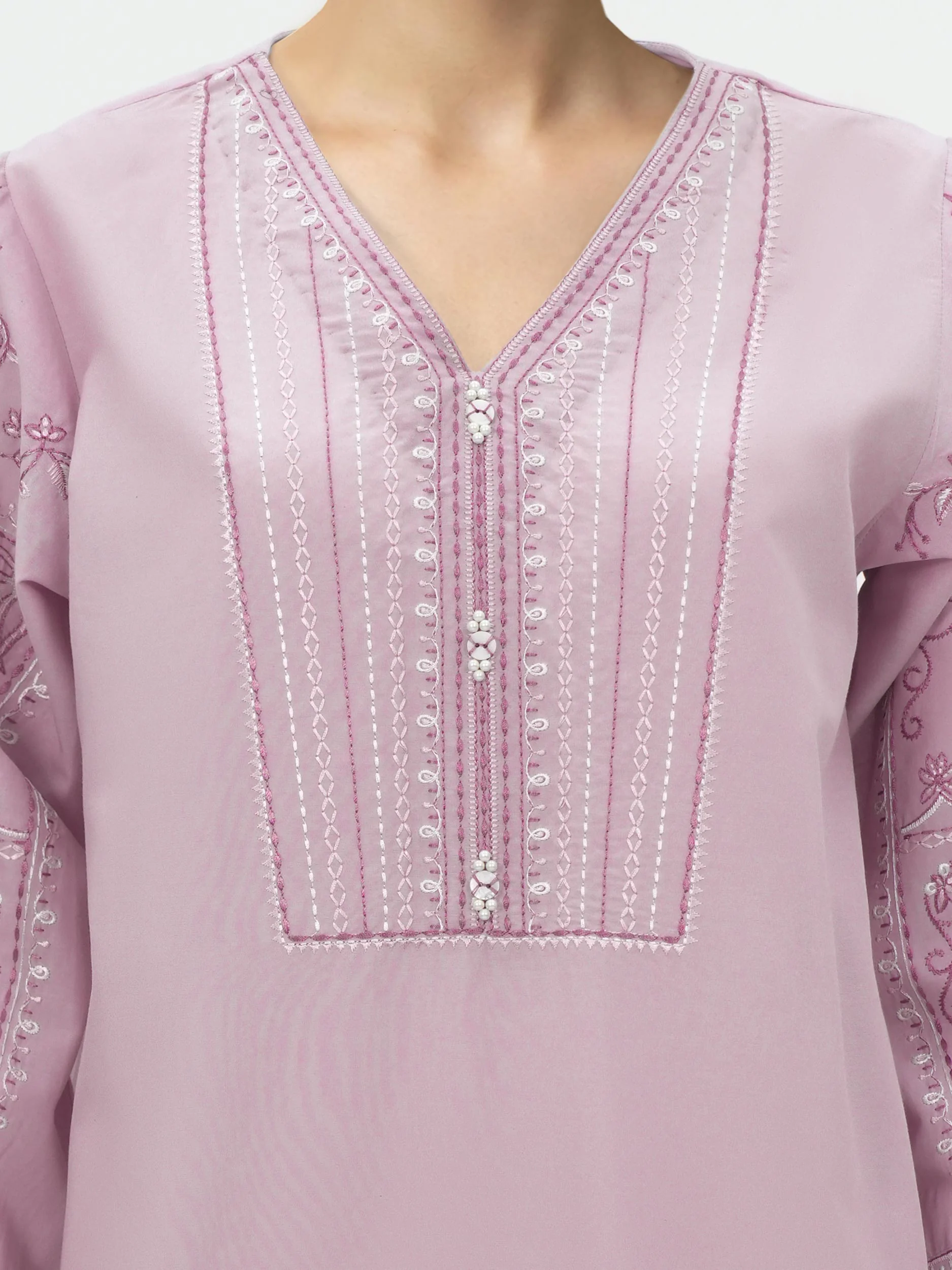 2 Piece Viscose Cotton Suit- Embroidered (Pret) - Image 3