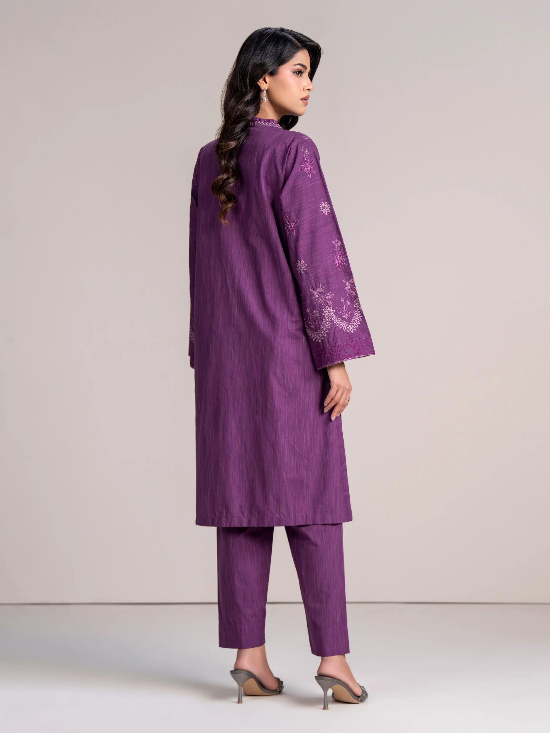 2 Piece Yarn Dyed Suit-Embroidered  (Pret) - Image 4