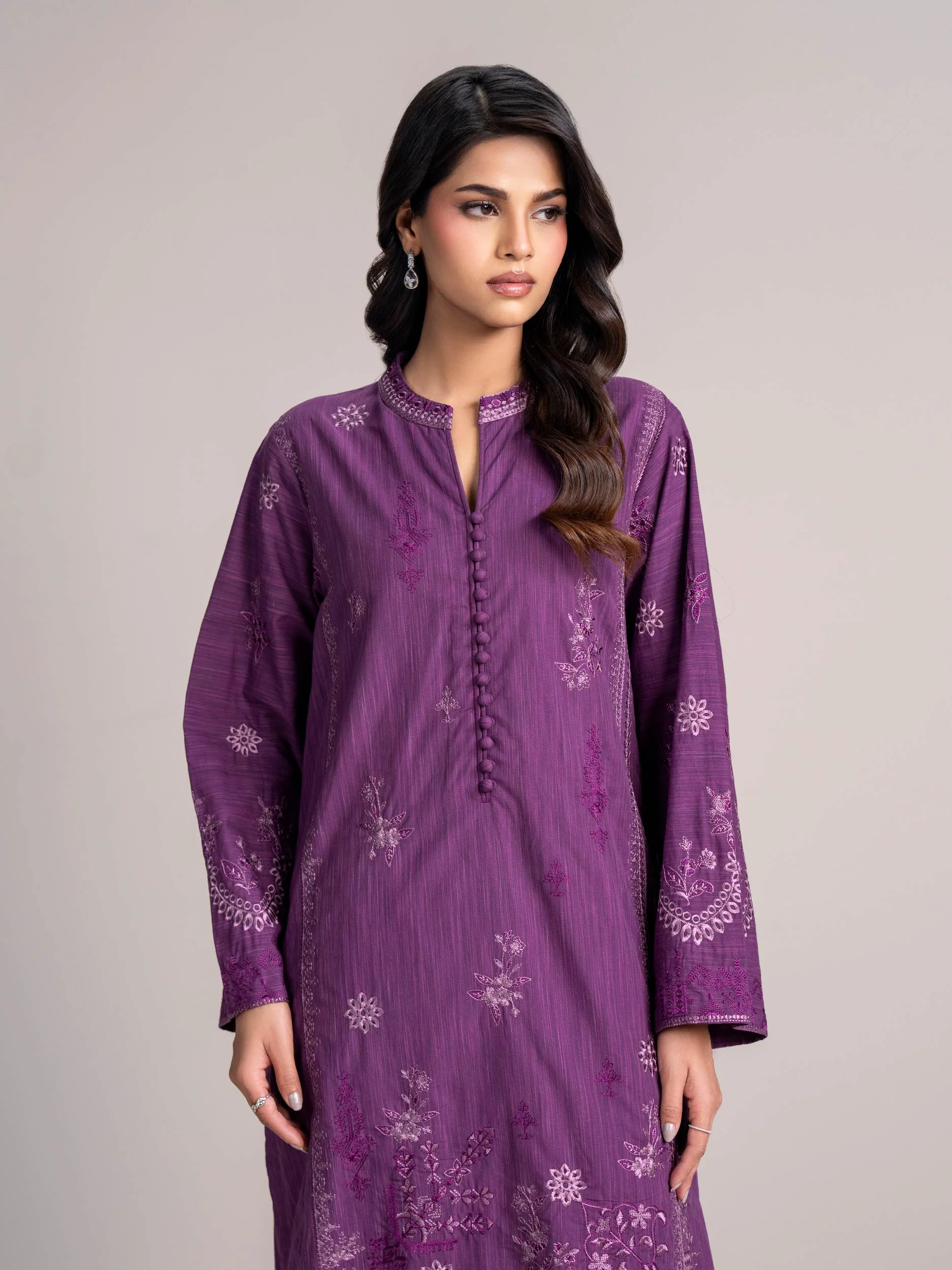 2 Piece Yarn Dyed Suit-Embroidered  (Pret) - Image 5