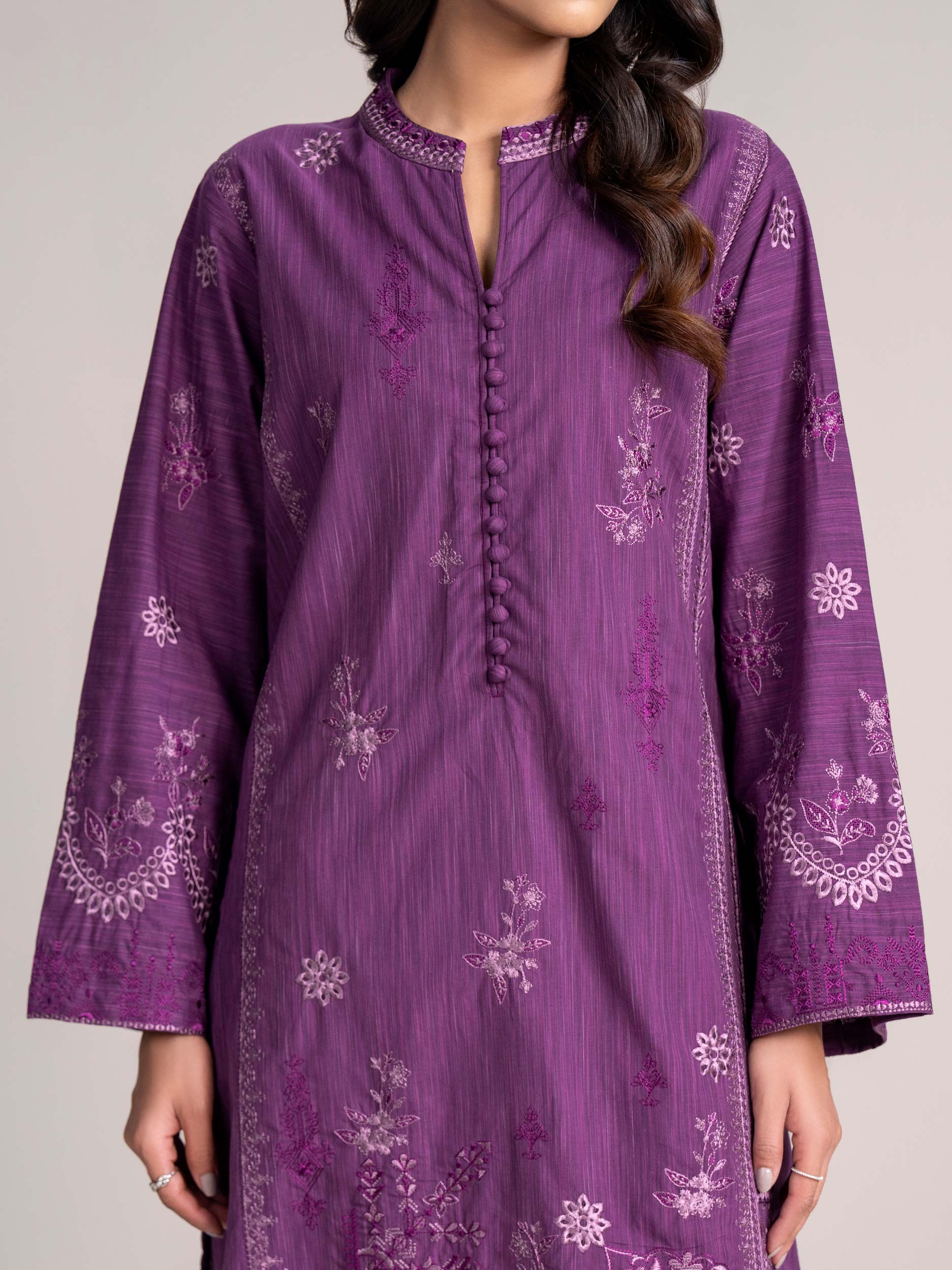 2 Piece Yarn Dyed Suit-Embroidered  (Pret) - Image 6