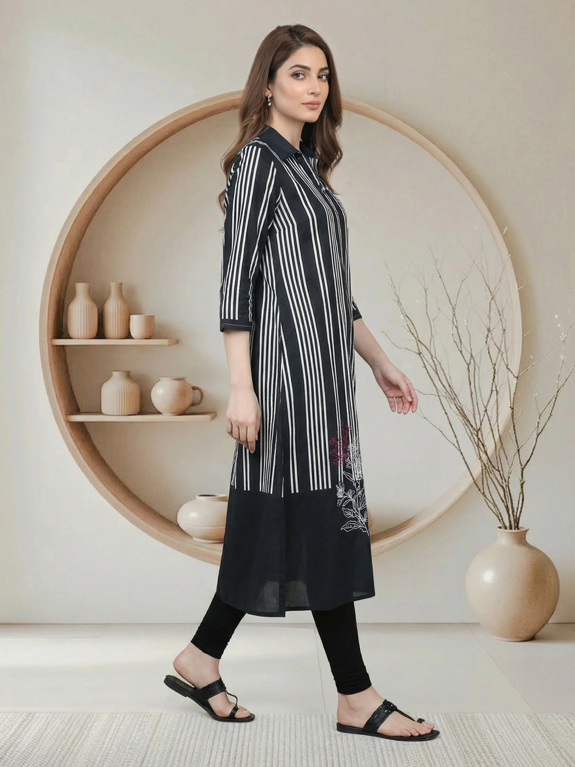 Viscose Cotton Shirt- Embroidered (Pret) - Image 2