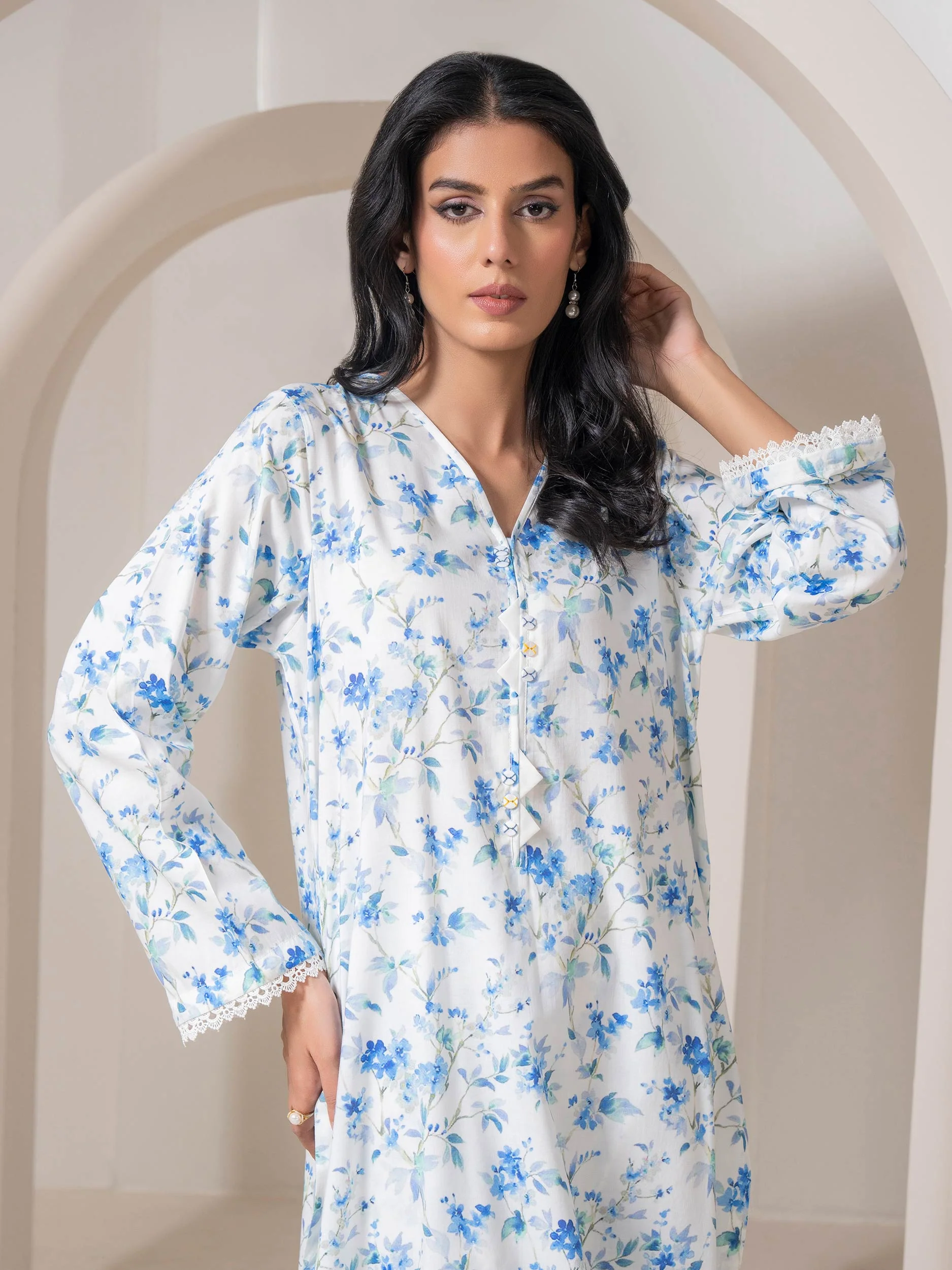 2 Piece Viscose Cotton Suit Printed (Pret) - Image 3