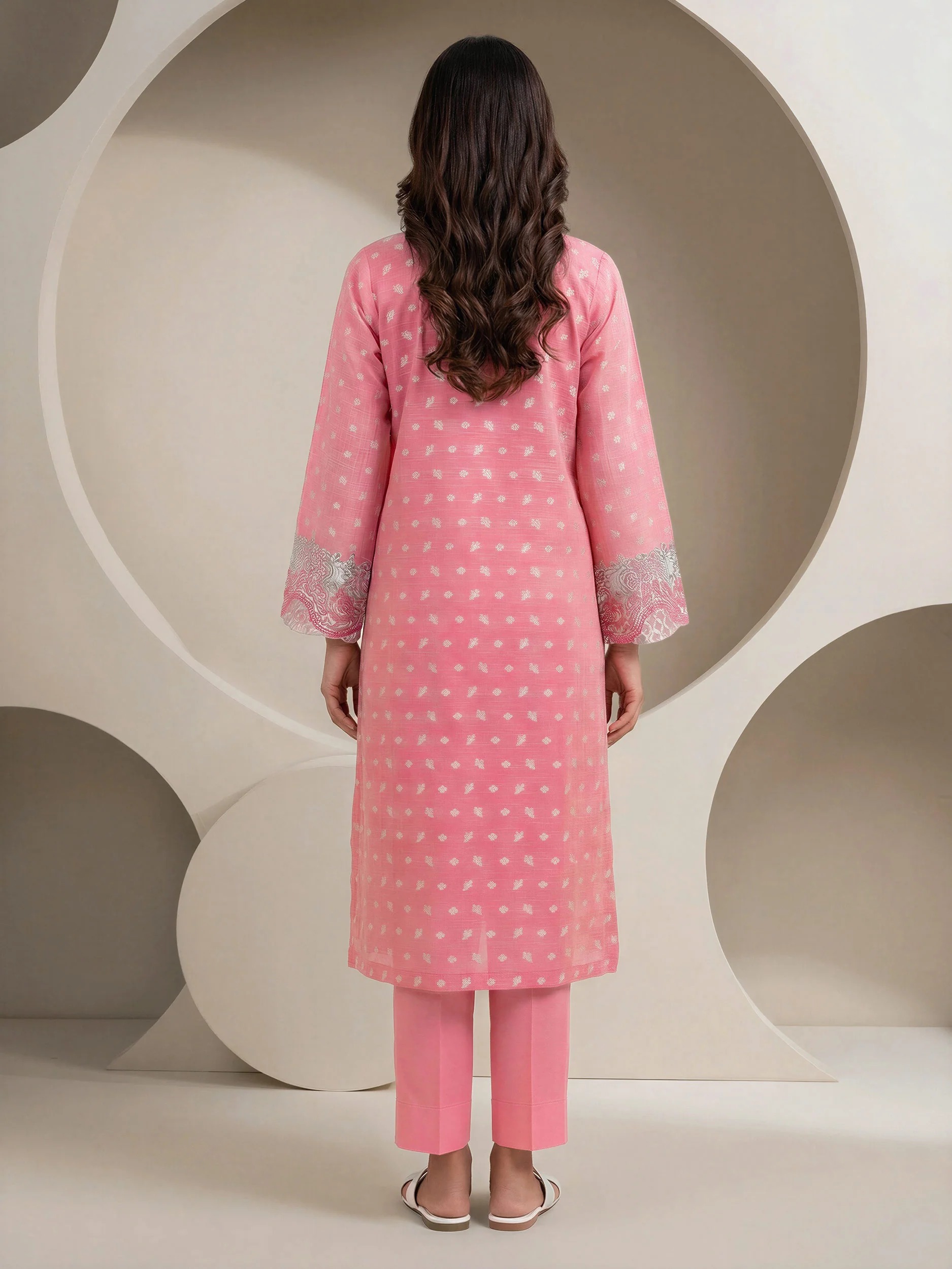2 Piece Jacquard Yarn Dyed Suit- Embroidered (Pret) - Image 3