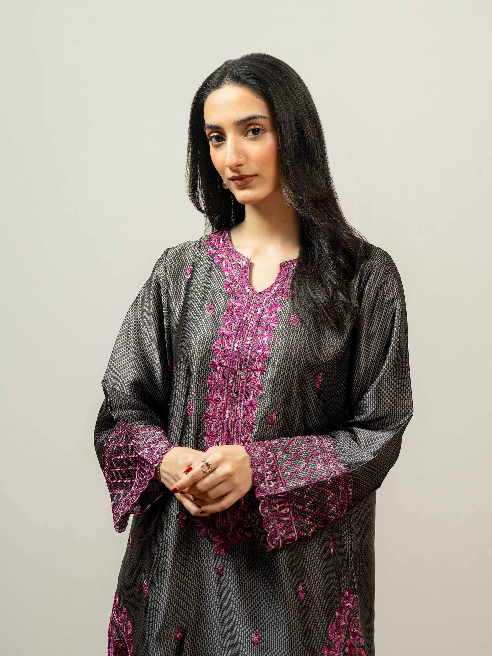 2 Piece Silk Suit-Embroidered (Pret) - Image 6