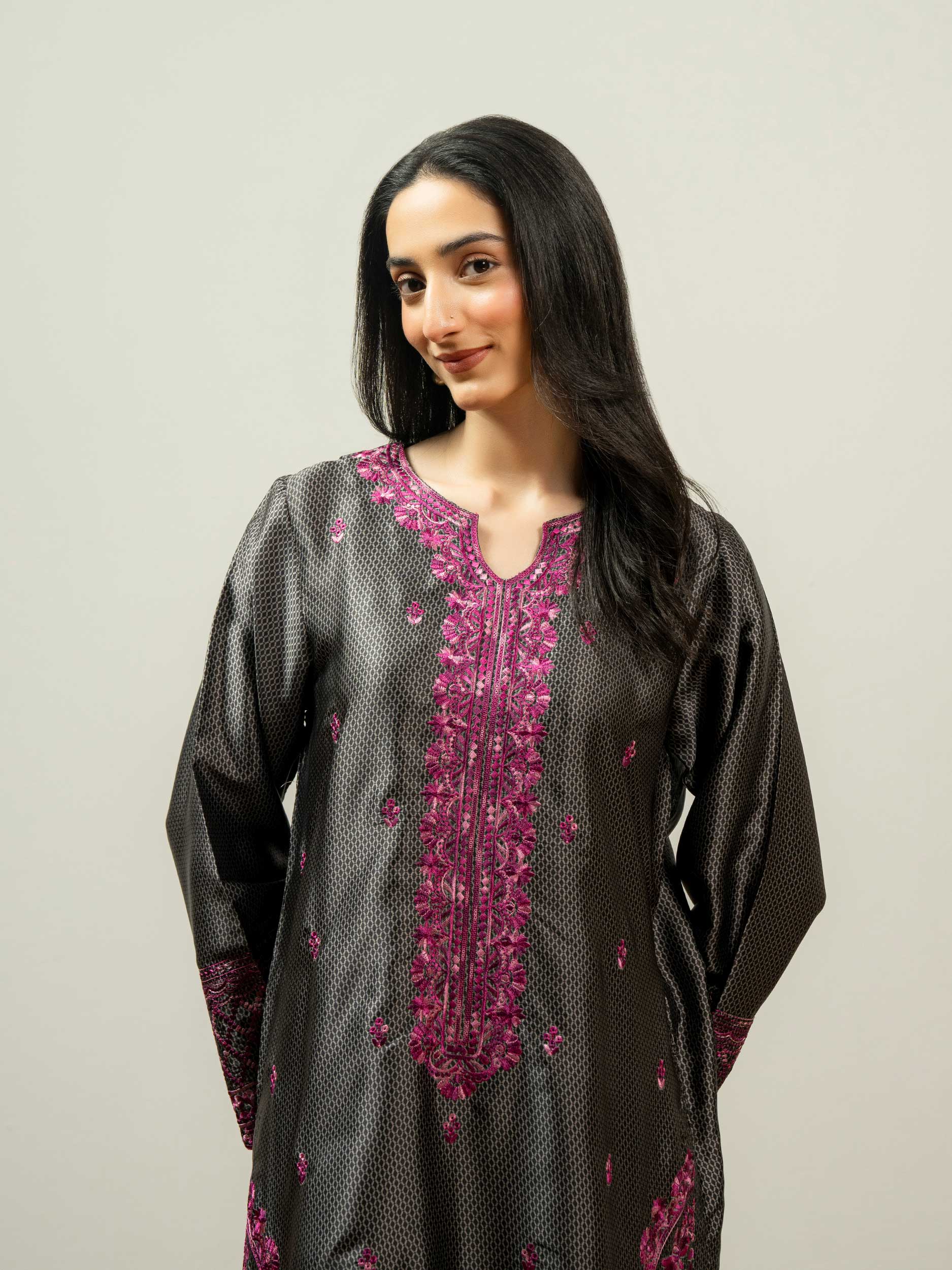 2 Piece Silk Suit-Embroidered (Pret) - Image 7