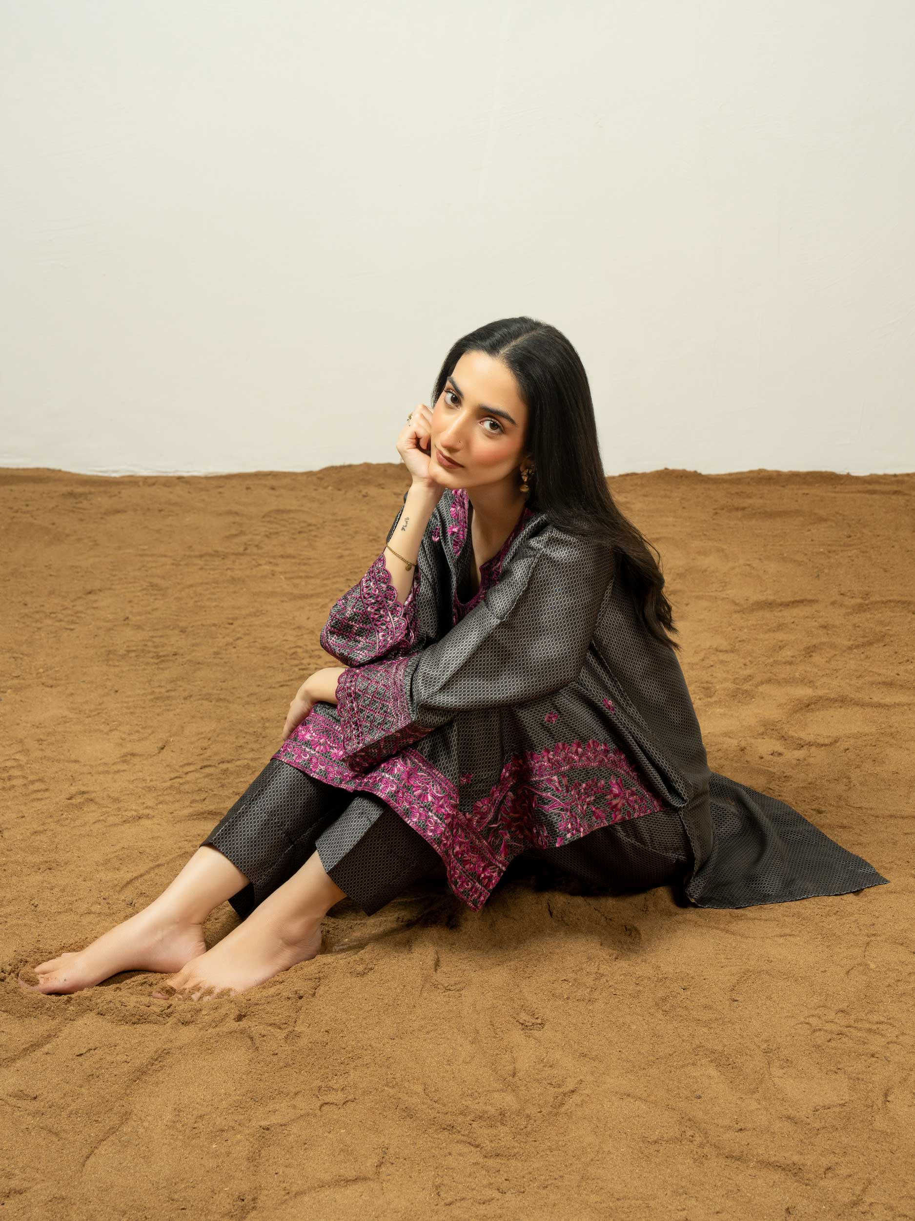 2 Piece Silk Suit-Embroidered (Pret) - Image 9