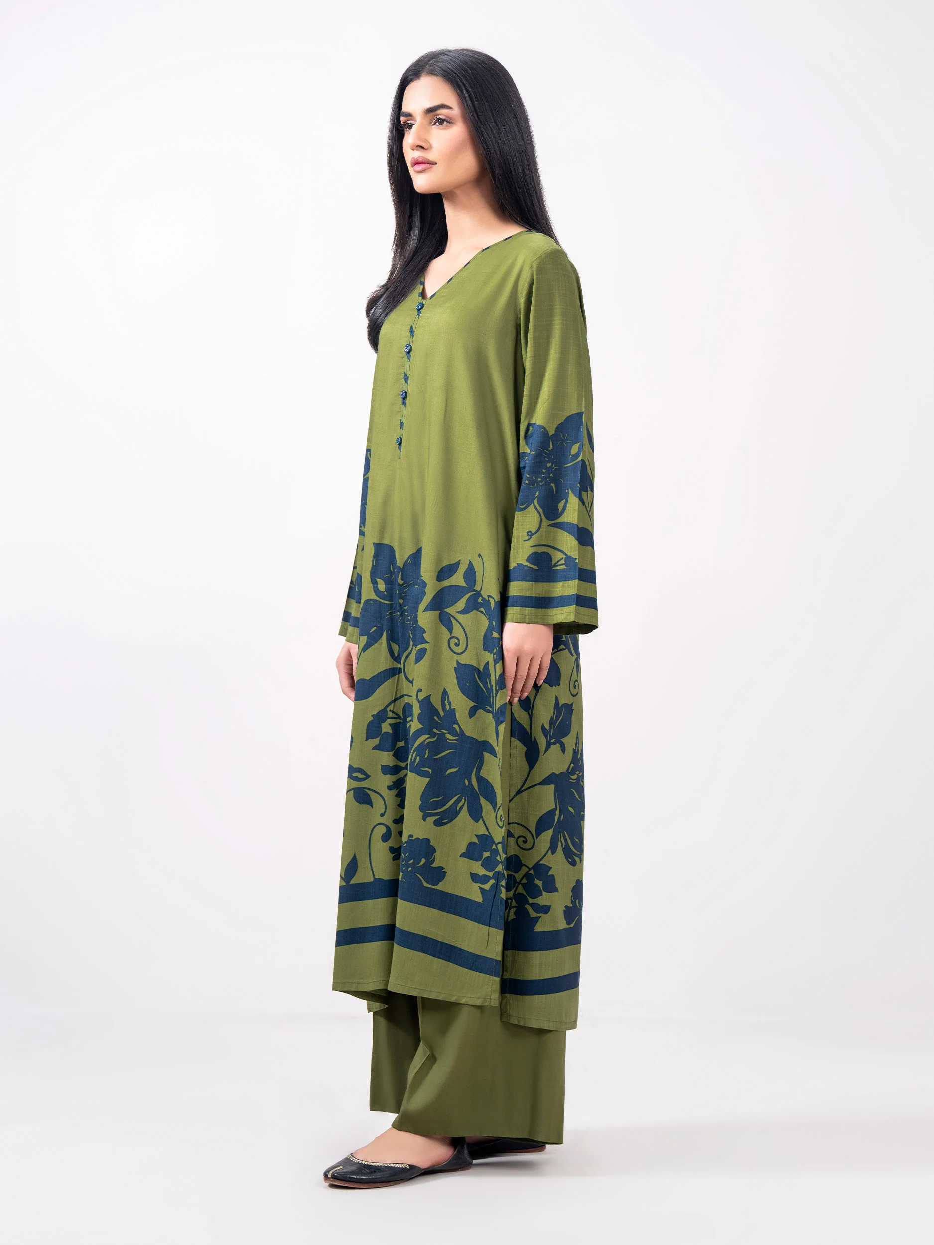 2 Piece Viscose Slub Suit (Pret) - Image 2