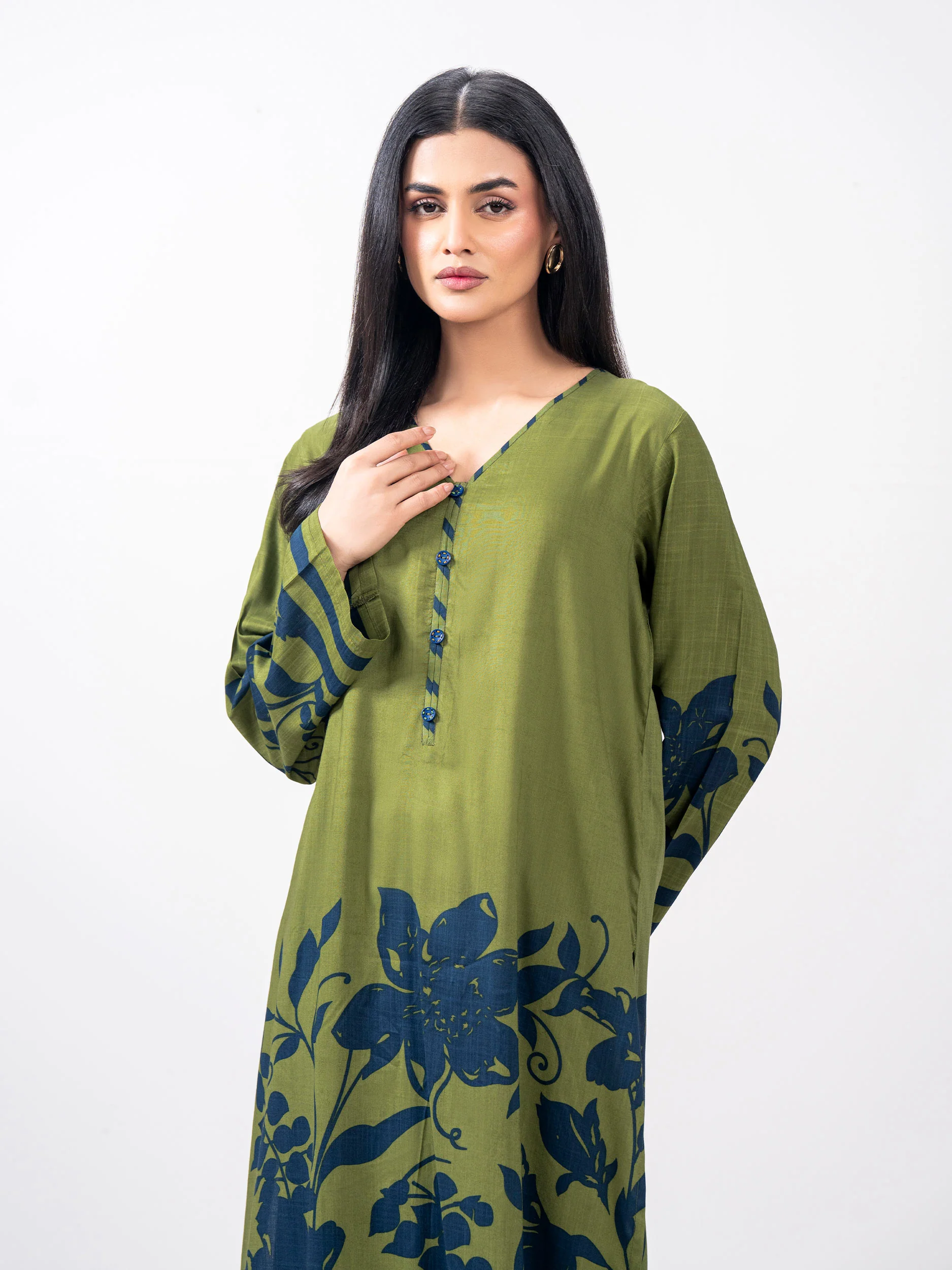 2 Piece Viscose Slub Suit (Pret) - Image 5