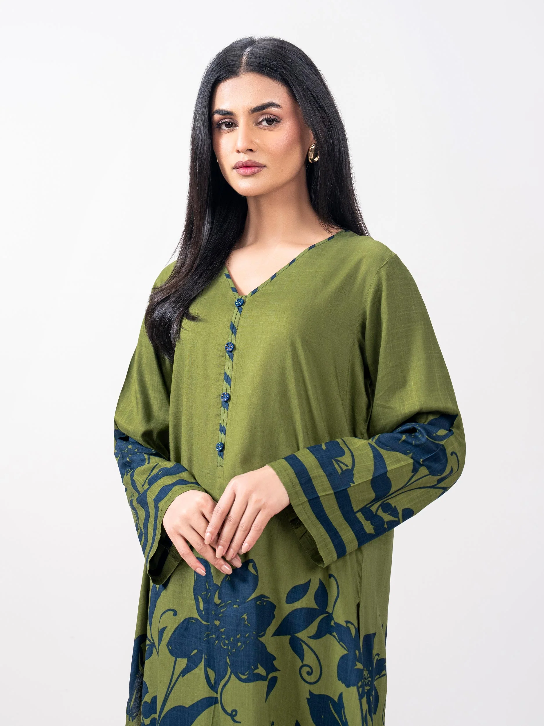 2 Piece Viscose Slub Suit (Pret) - Image 6