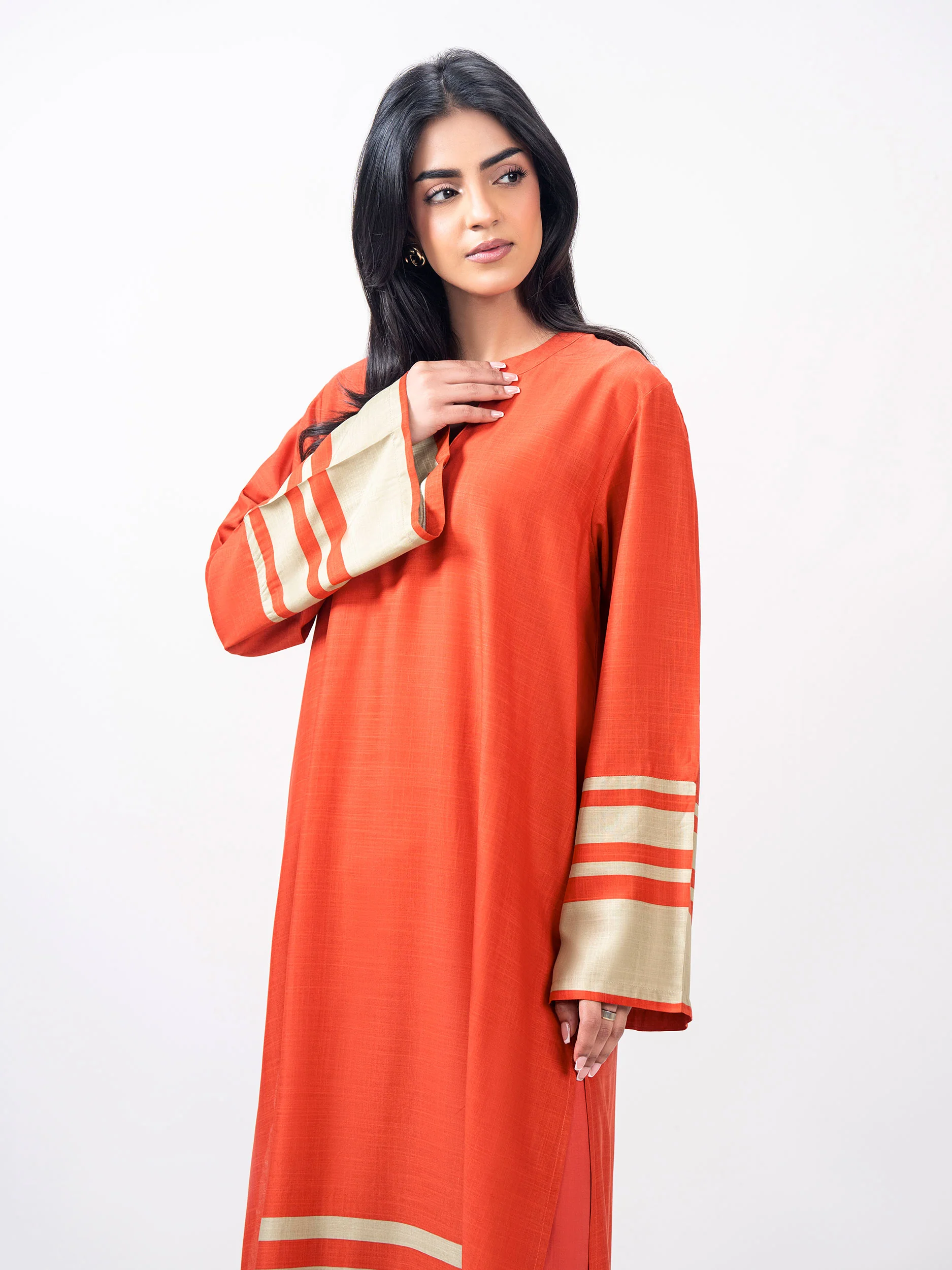 2 Piece Viscose Slub Suit (Pret) - Image 4