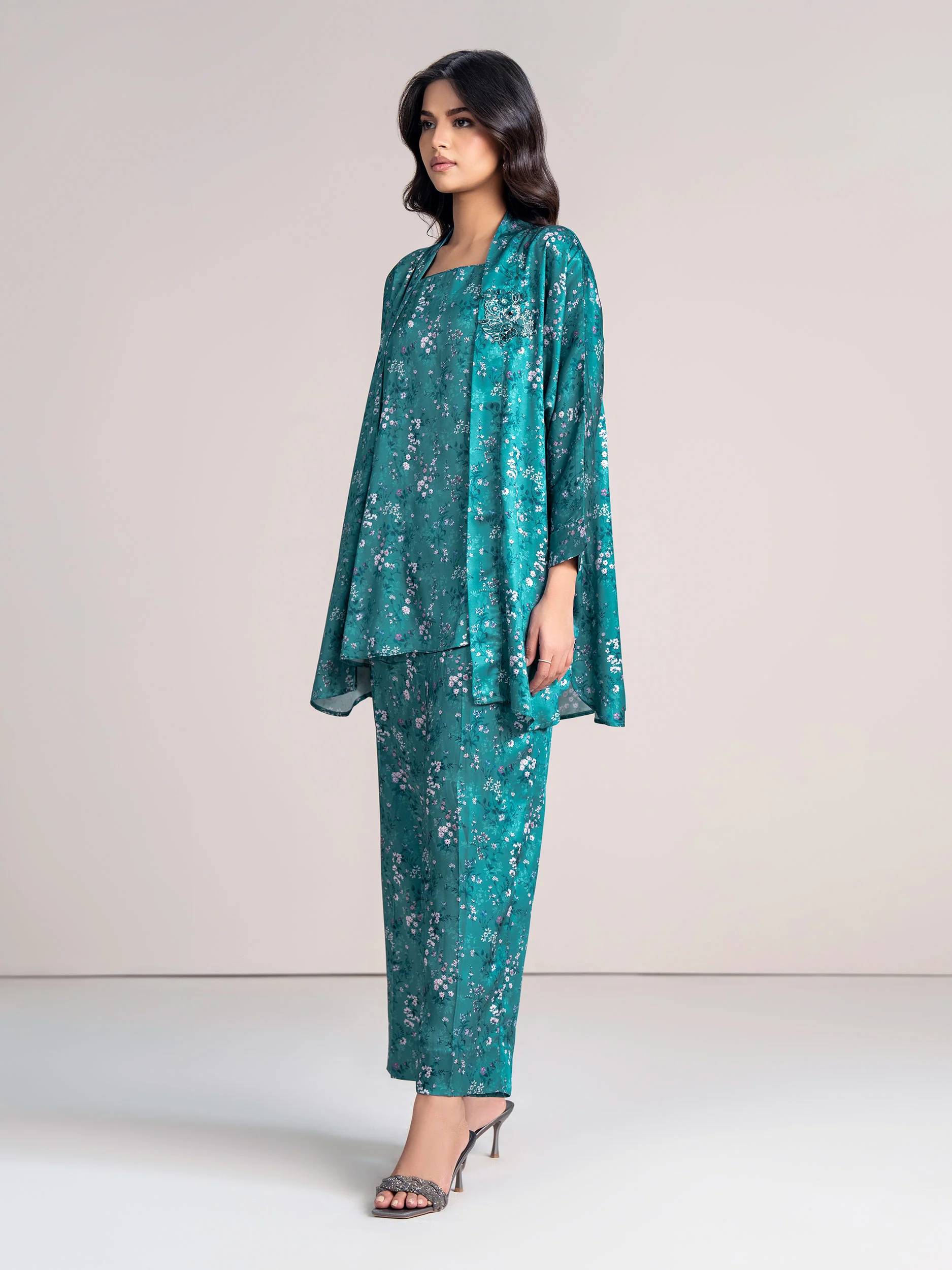 2-Piece Silk Cardigan Suit (Pret) - Image 2