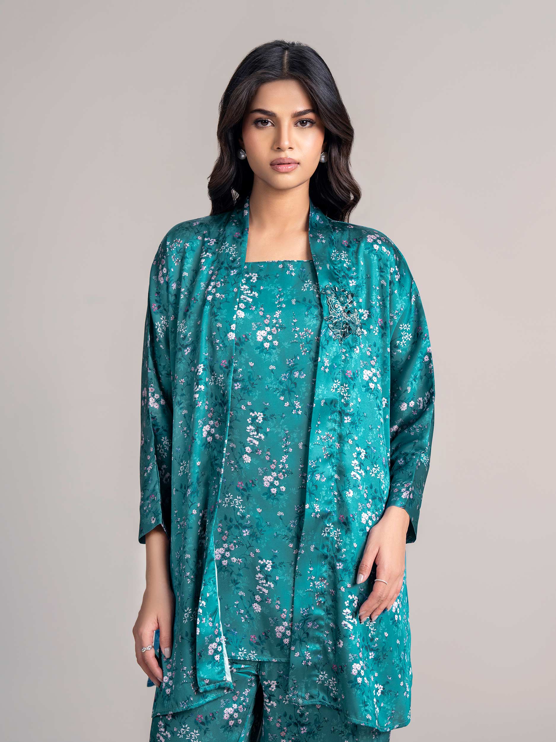 2-Piece Silk Cardigan Suit (Pret) - Image 6