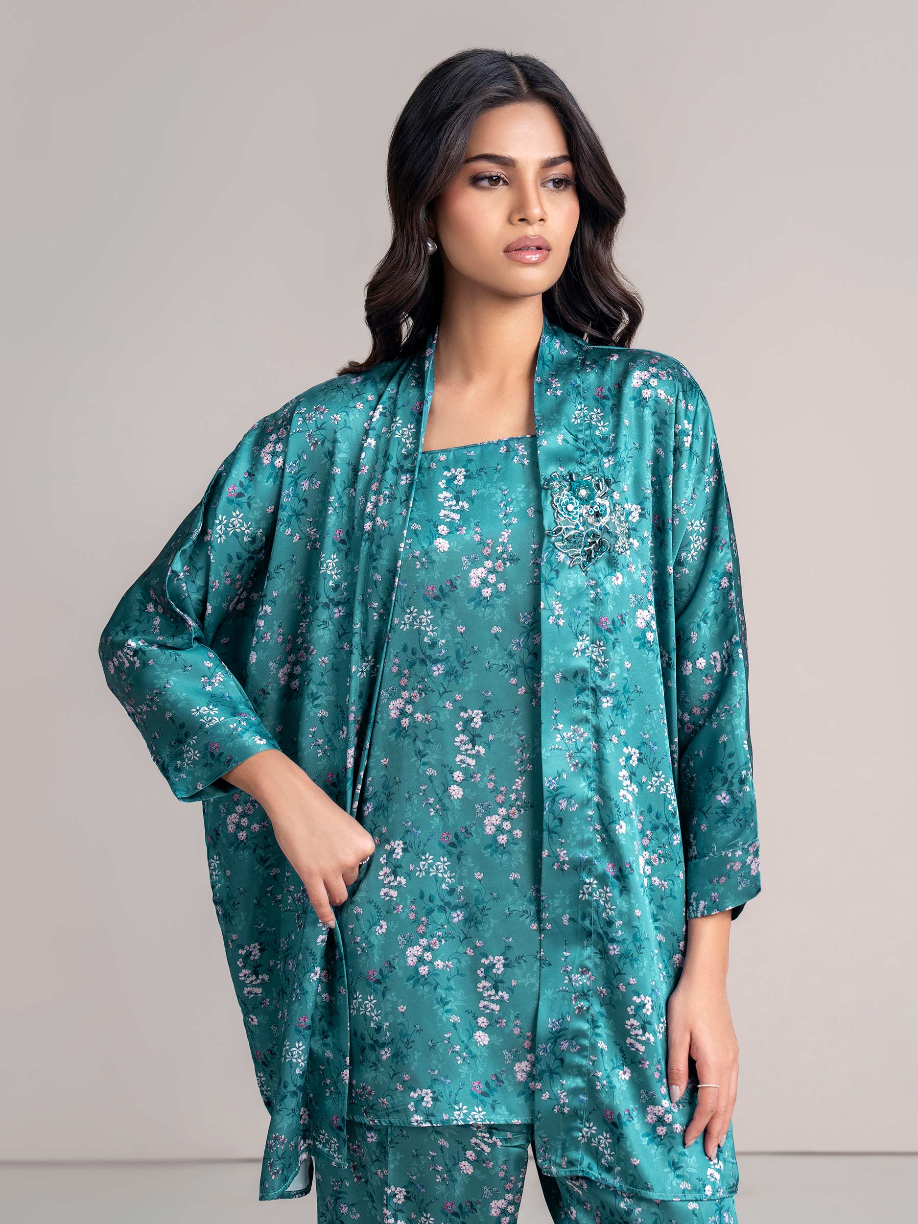 2-Piece Silk Cardigan Suit (Pret) - Image 7