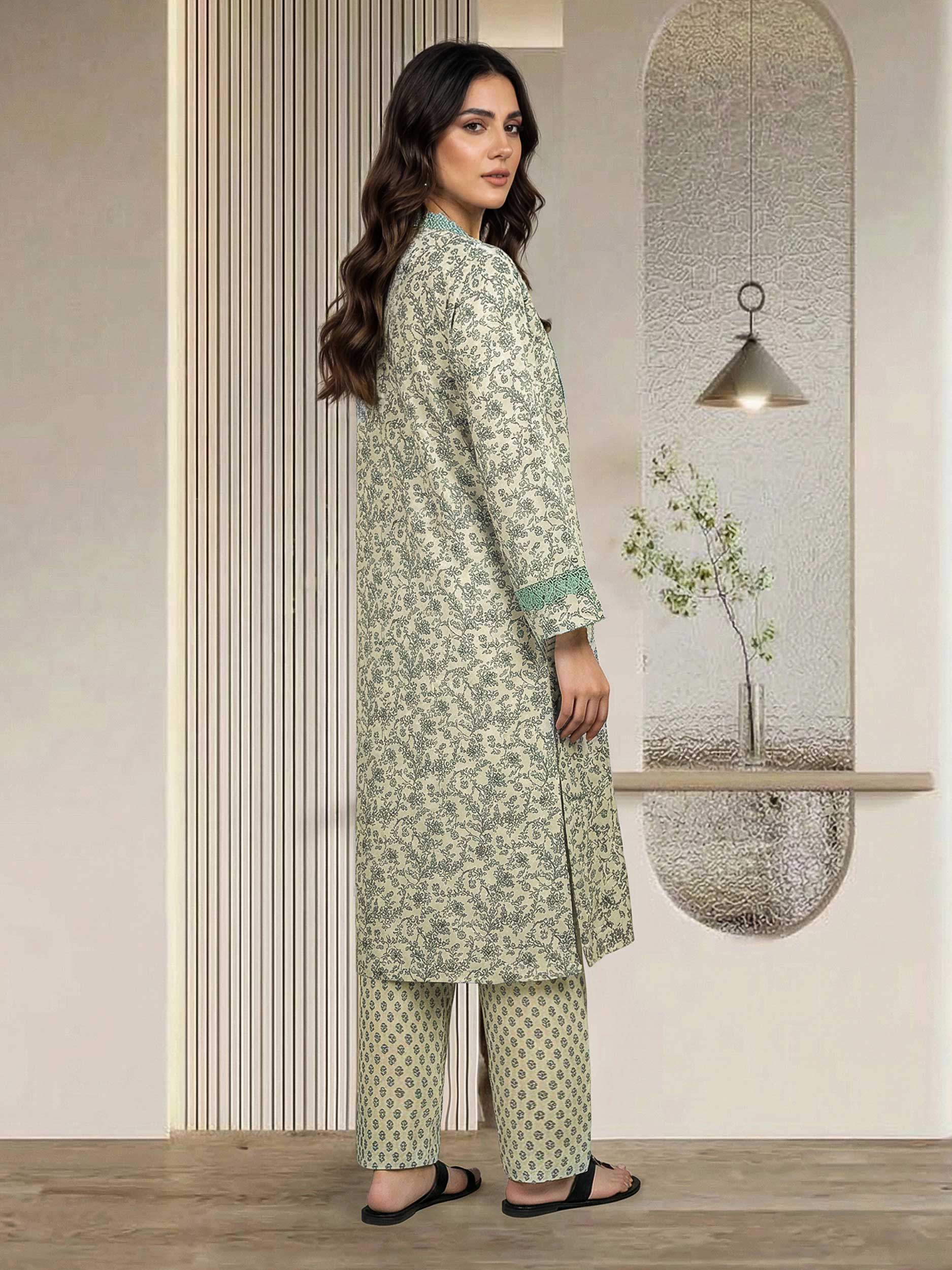 2 Piece Silk Suit- Embroidered (Pret) - Image 3