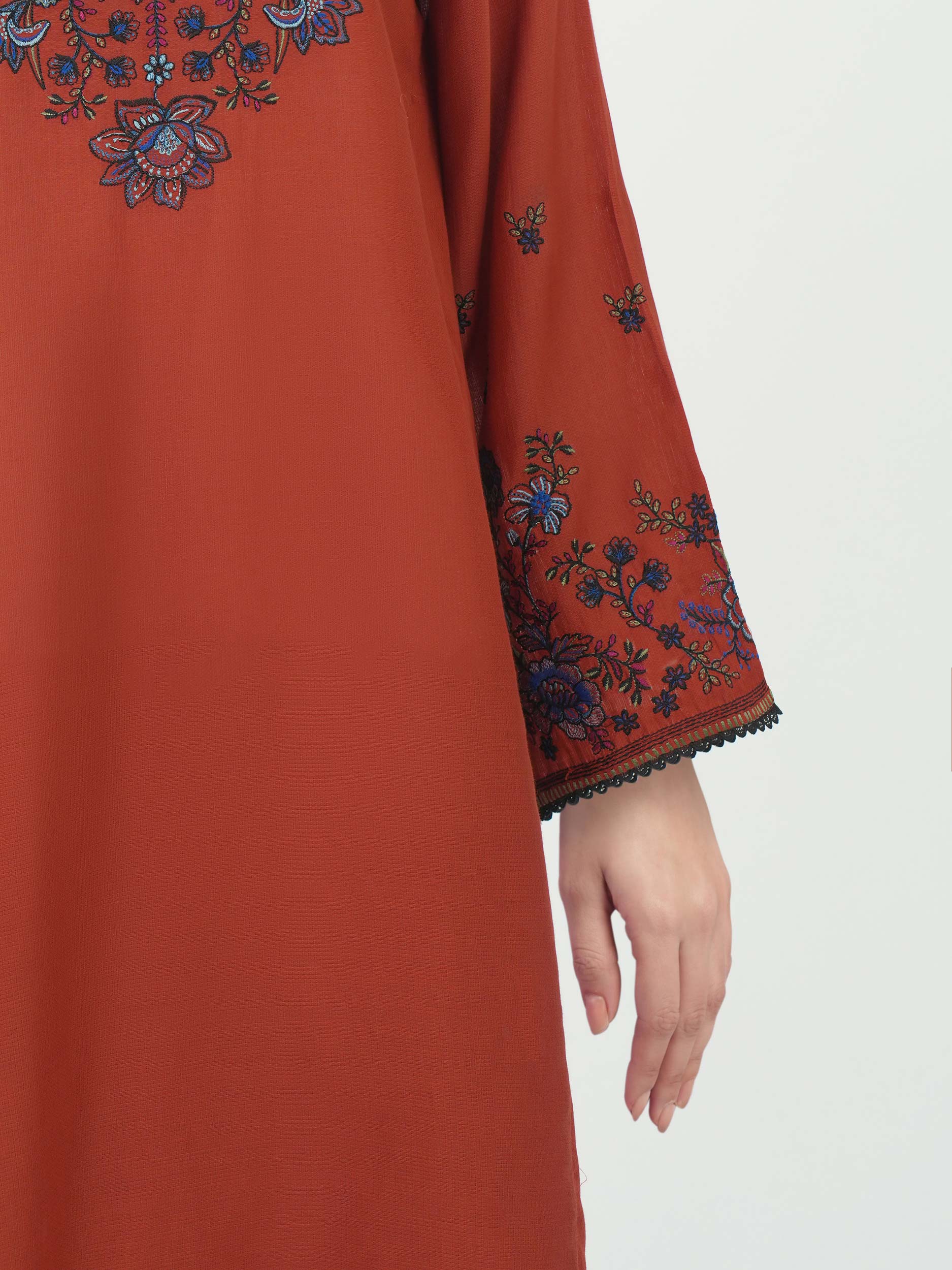 3 Piece Dobby Suit- Embroidered (Pret) - Image 4