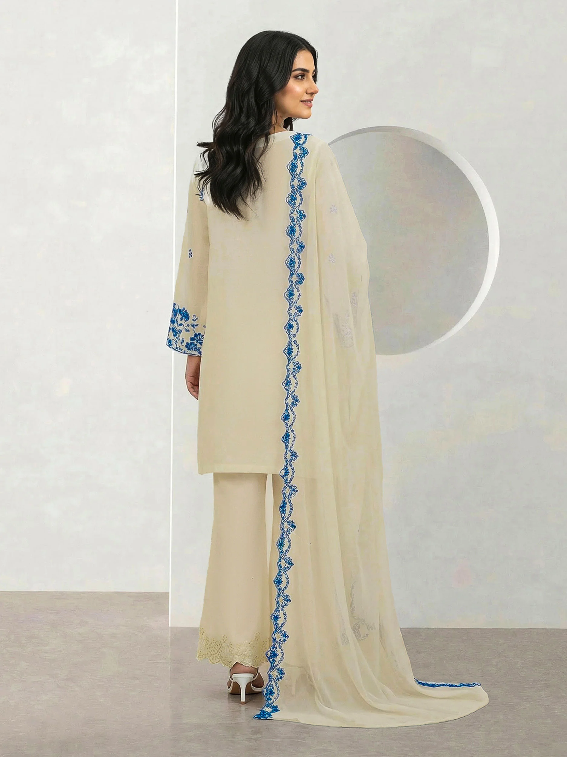 3-Piece Dobby Suit-Embroidered (Pret) - Image 3