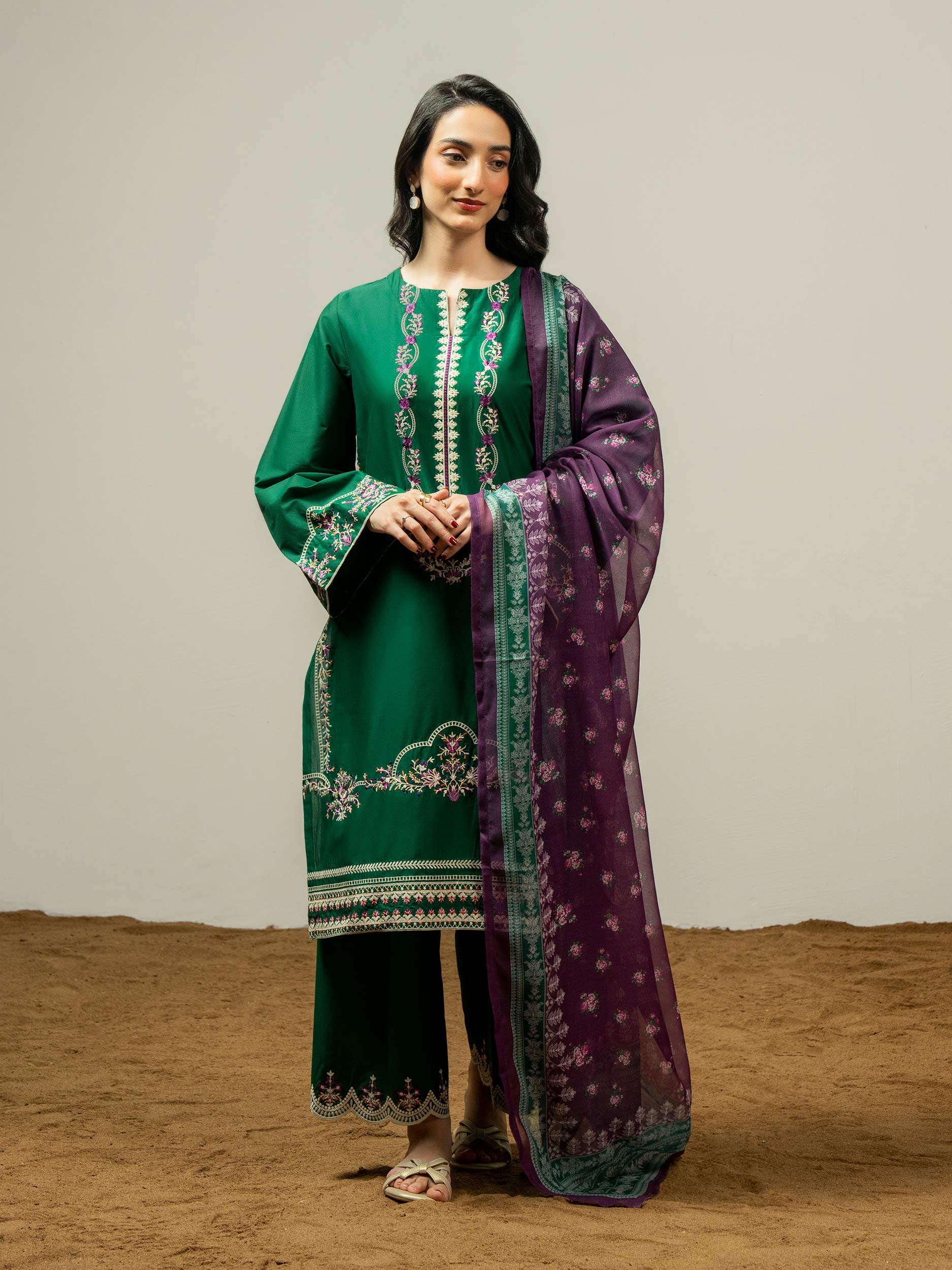 3 Piece Lawn Suit-Embroidered (Pret) - Image 3