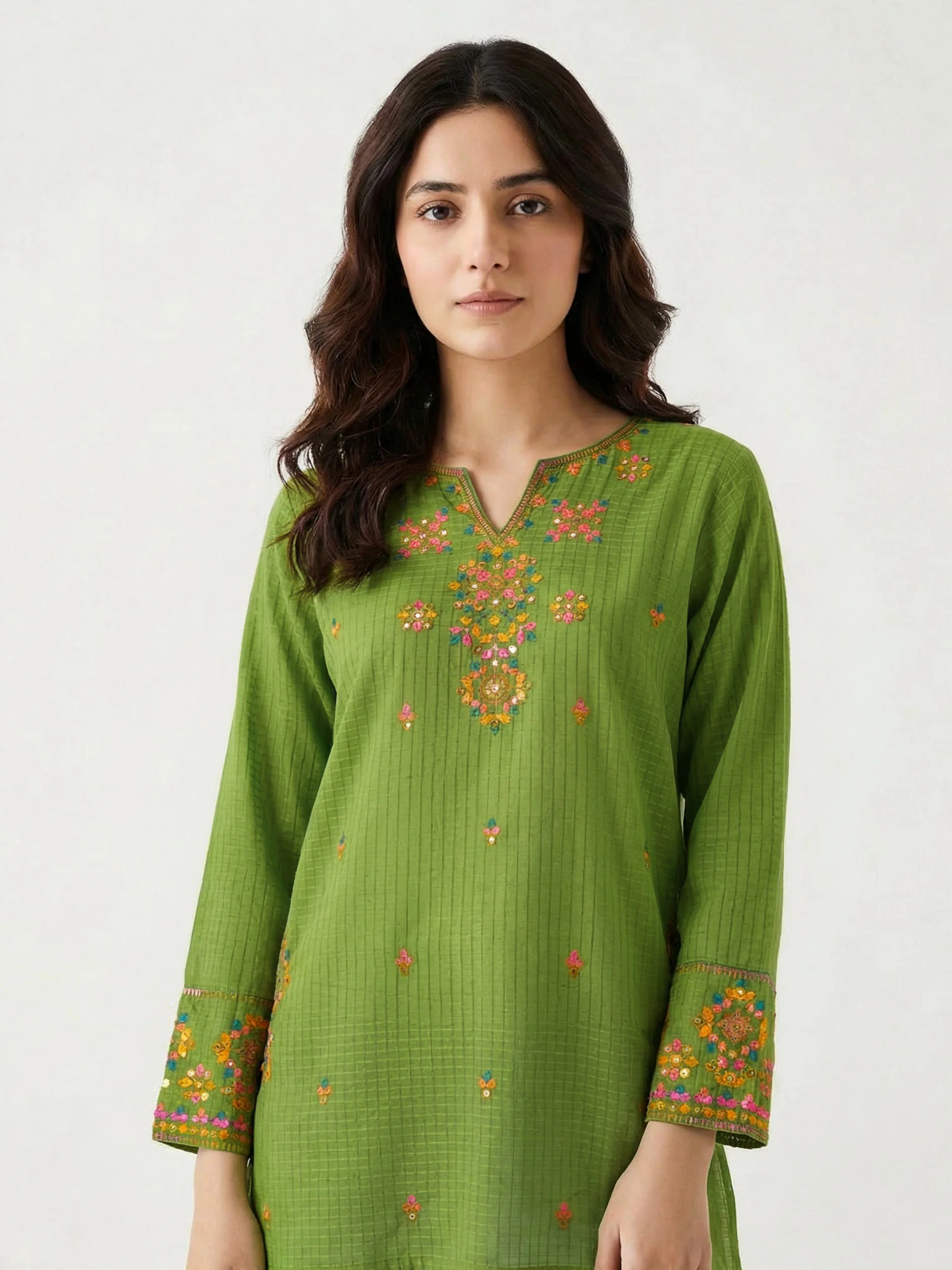 2 Piece Texture Suit- Embroidered (Pret) - Image 3
