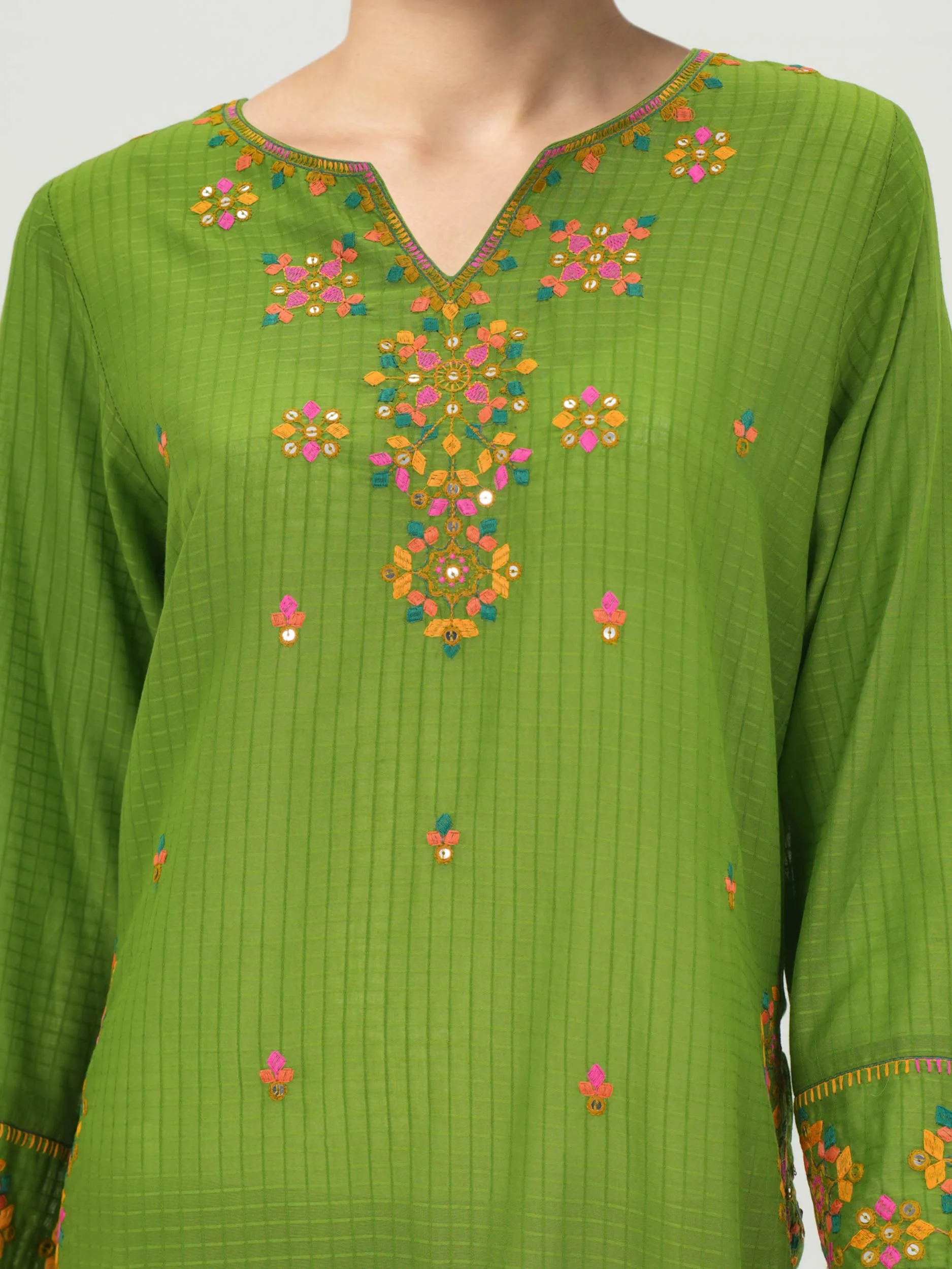 2 Piece Texture Suit- Embroidered (Pret) - Image 4