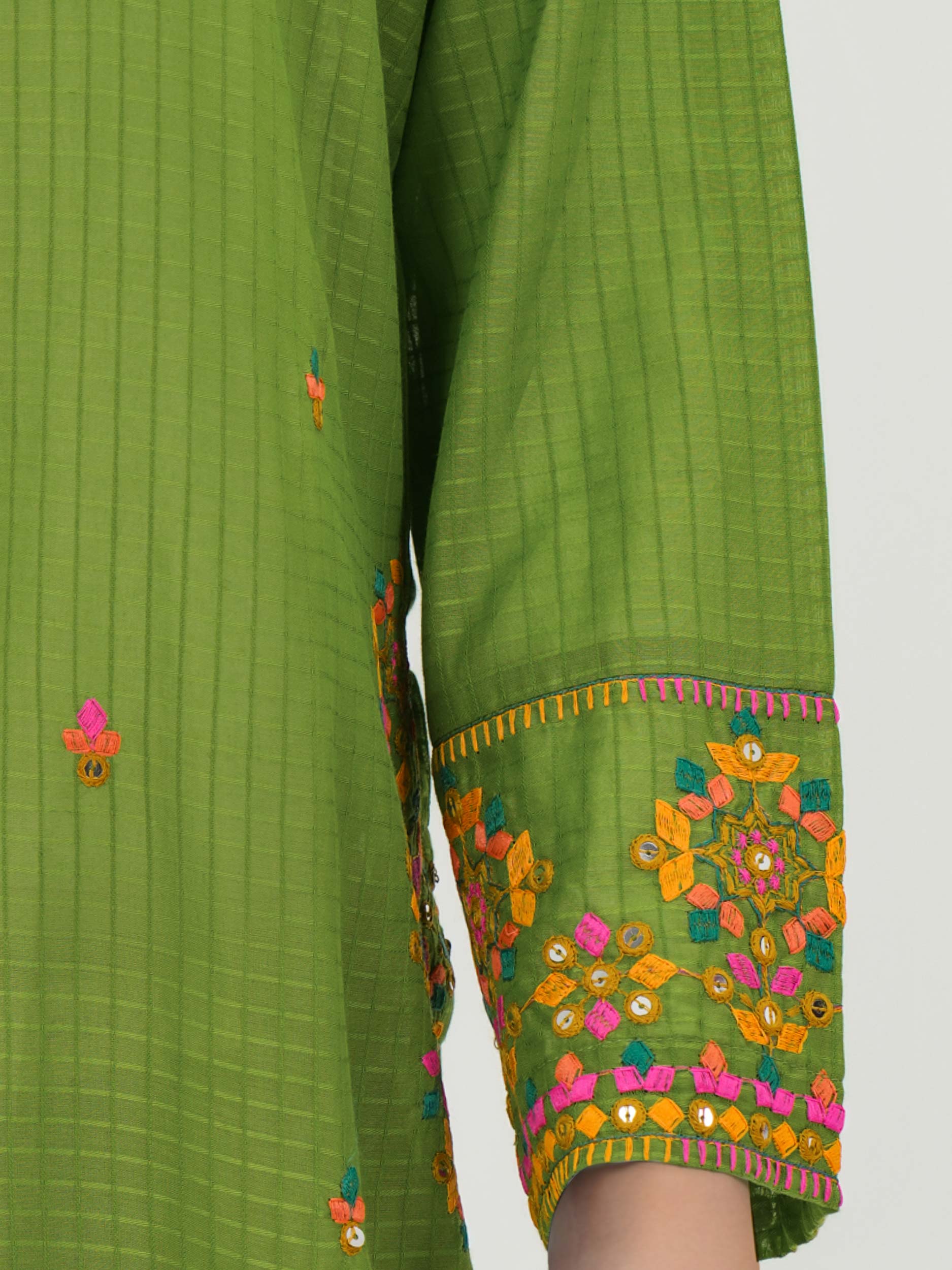 2 Piece Texture Suit- Embroidered (Pret) - Image 5