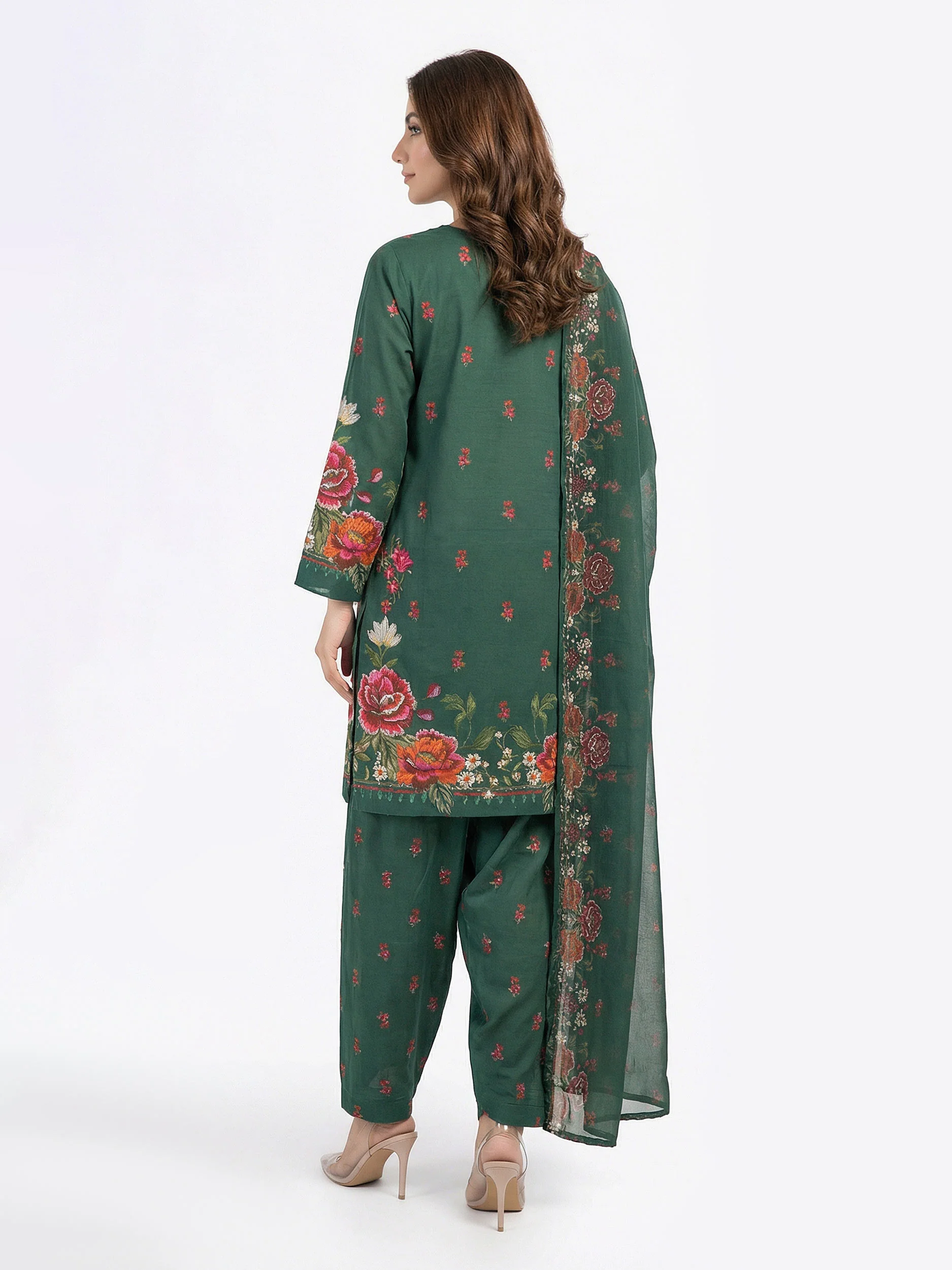 3 Piece Lawn- Embroidered (Pret) - Image 2