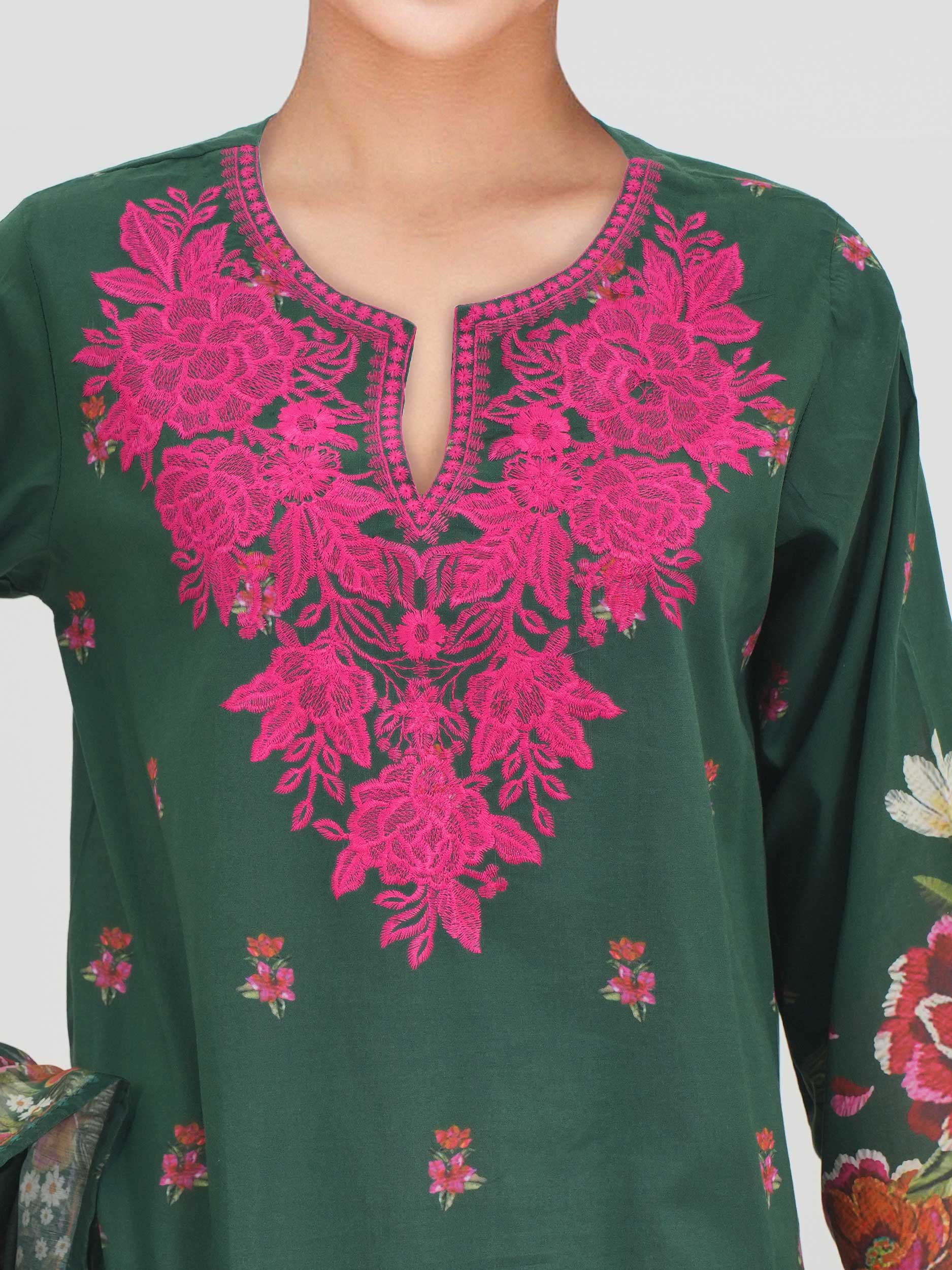 3 Piece Lawn- Embroidered (Pret) - Image 3