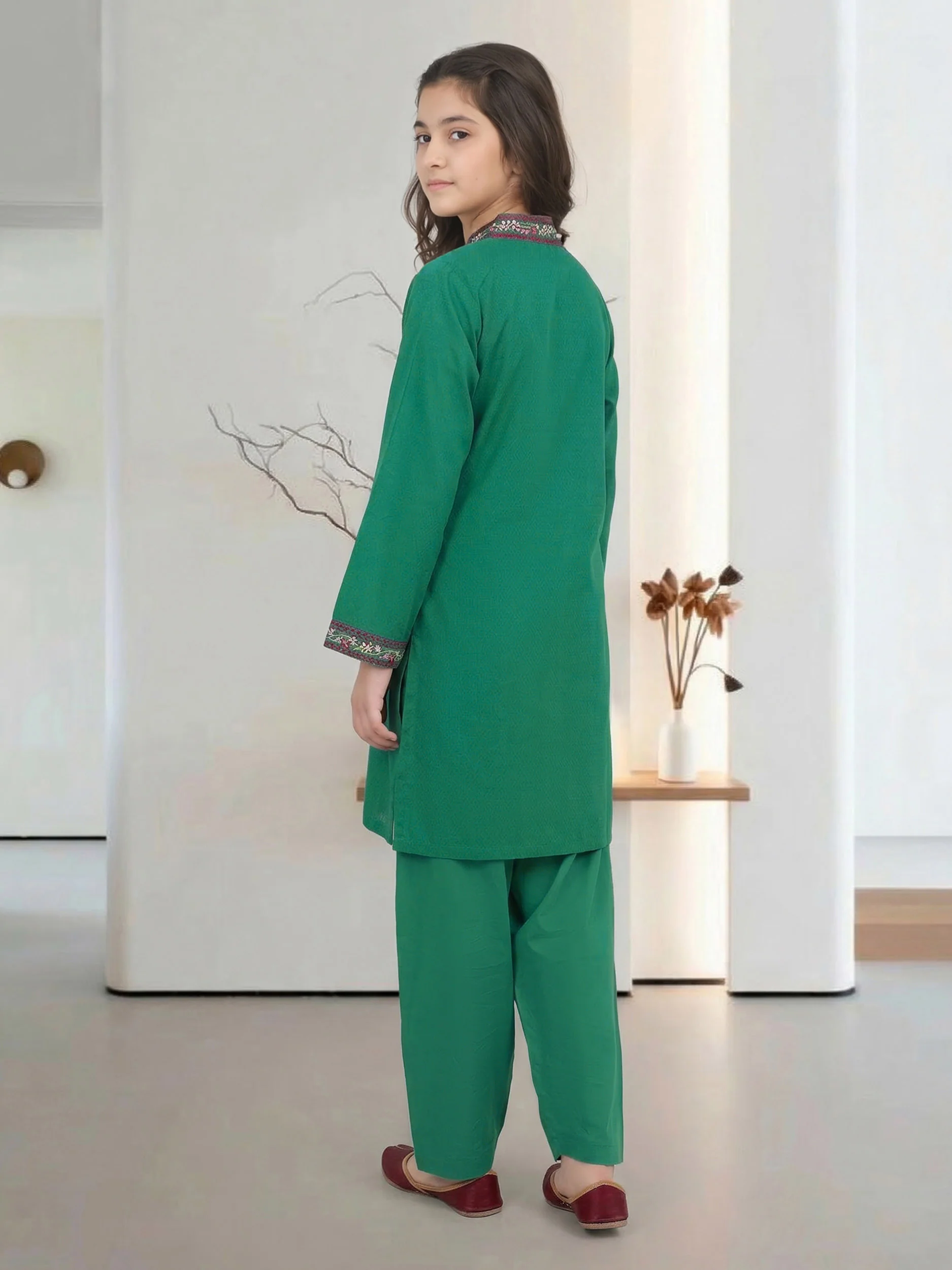 2 Piece Lawn Texture Suit- Embroidered (Pret) - Image 3