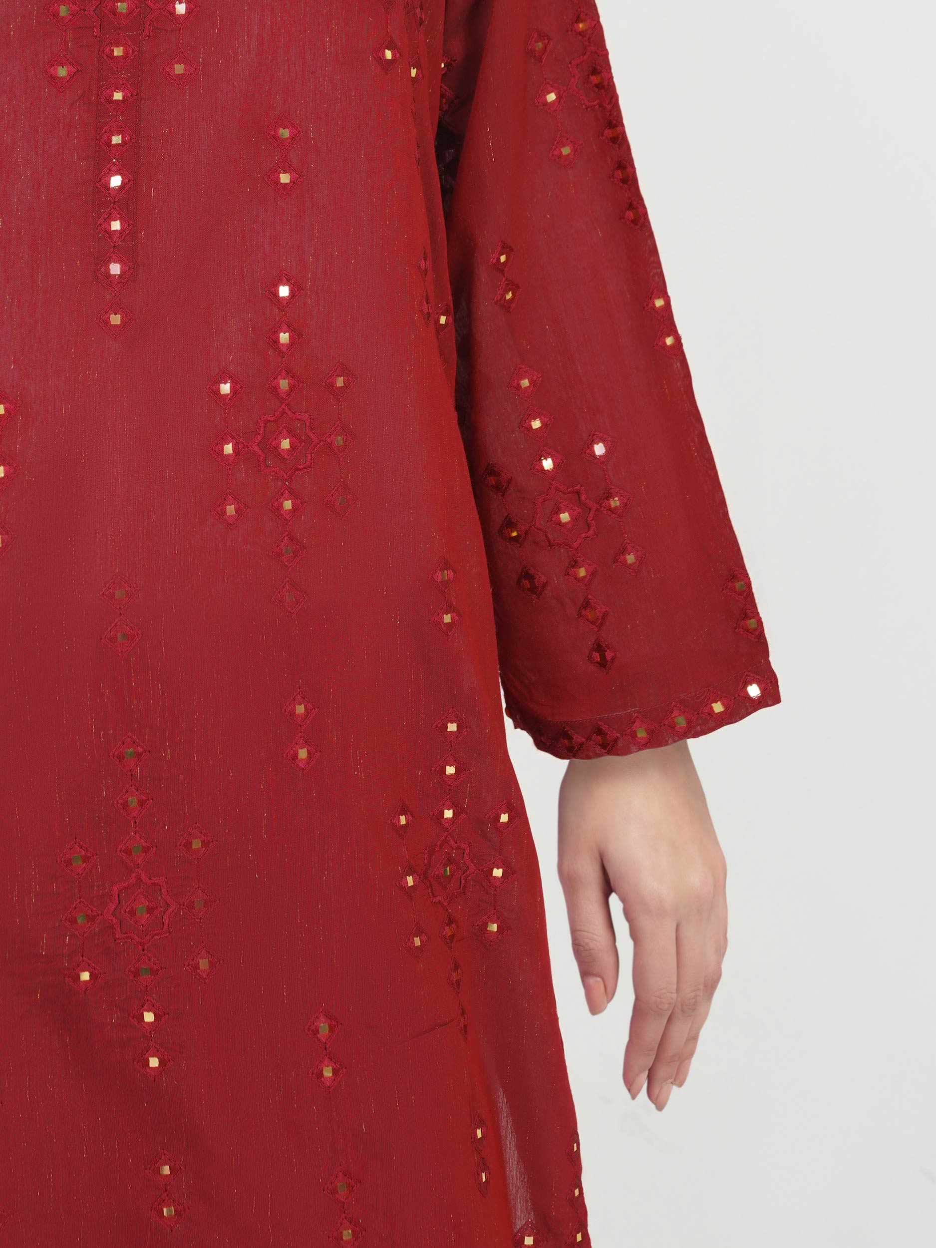 2 Piece Lawn Glitter Suit- Embroidered (Pret) - Image 5