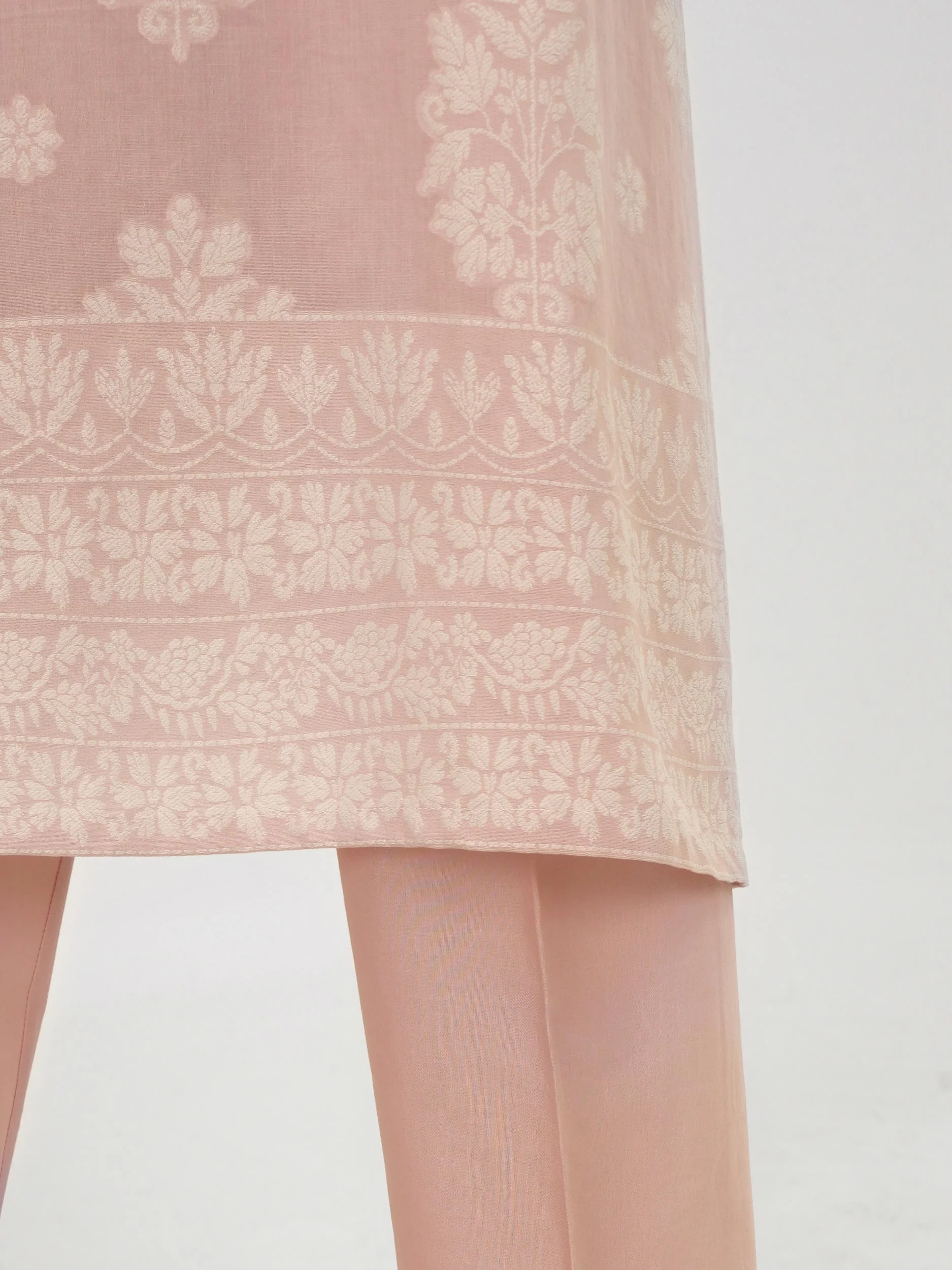 2 Piece Self Jacqurad Suit- Embroidered (Pret) - Image 6