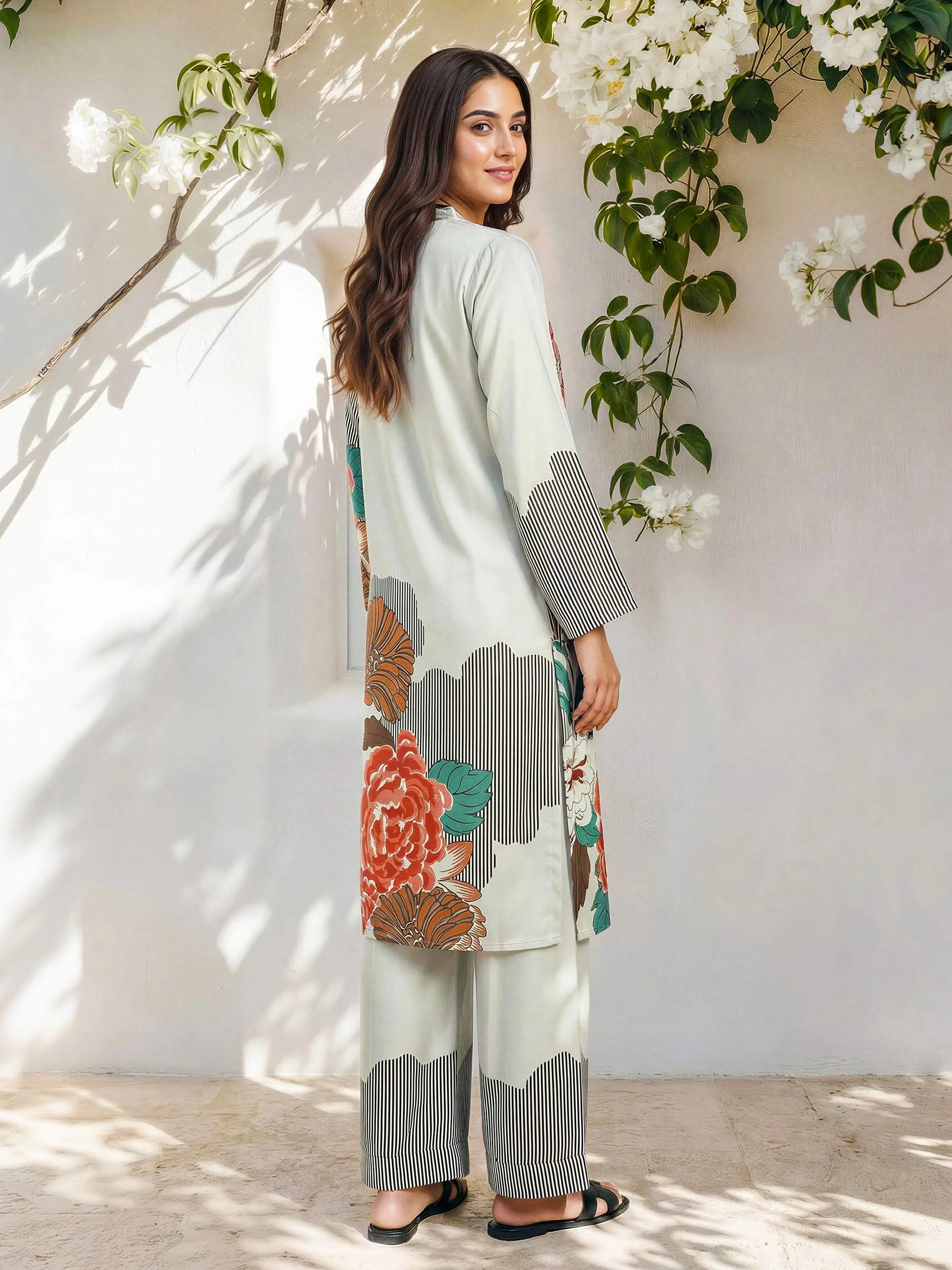 2 Piece Silk Suit (Pret) - Image 3