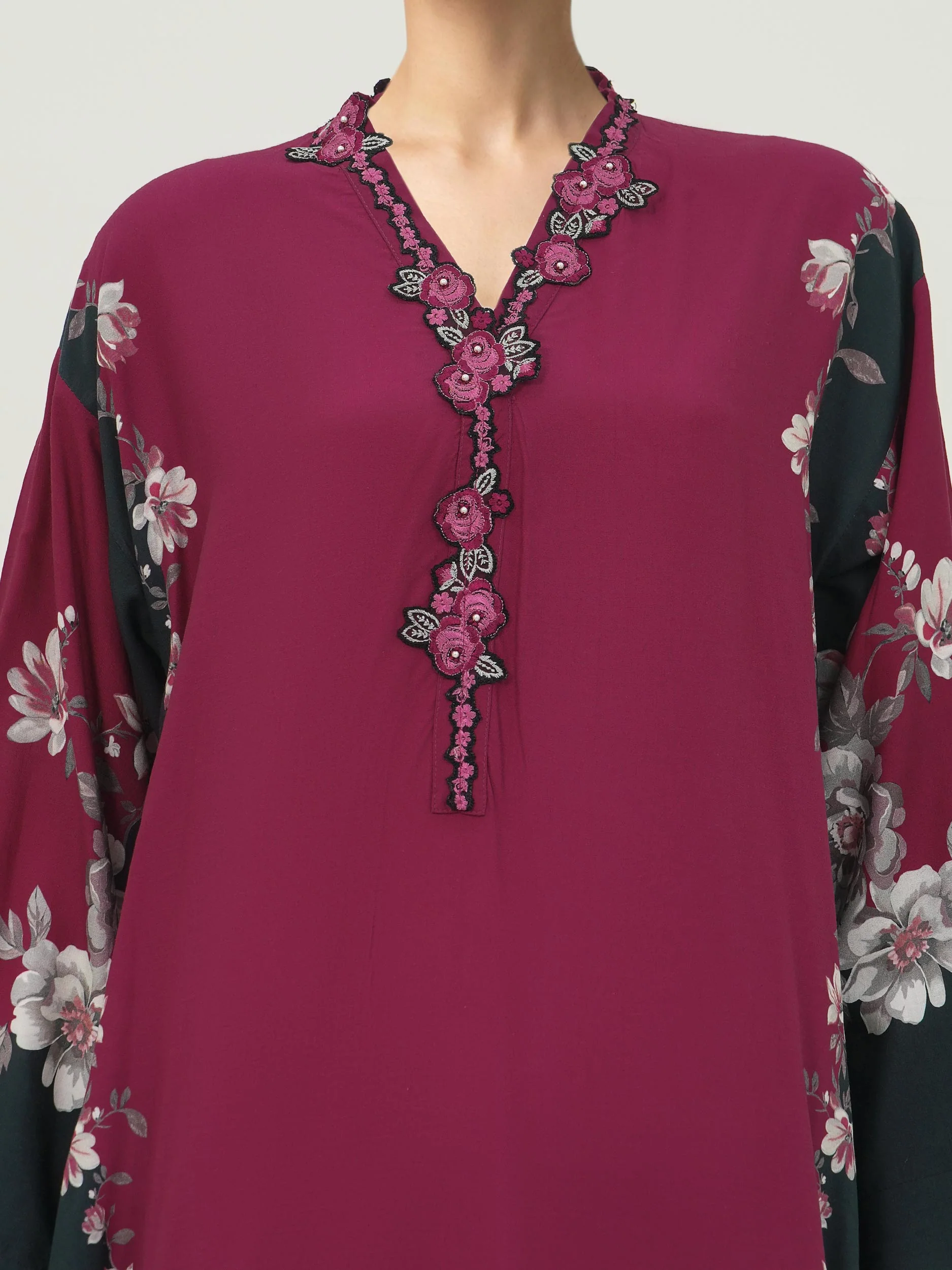 Viscose Slub Shirt- Embroidered (Pret) - Image 3