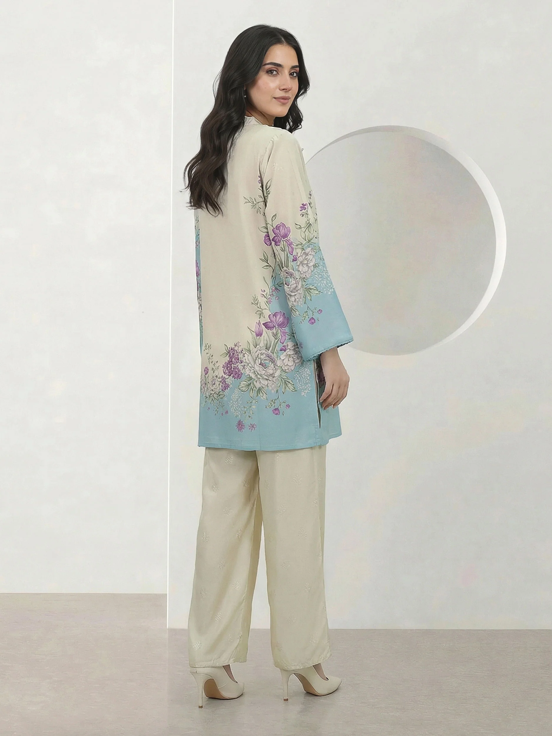 2 Piece Silk Suit- Embroidered (Pret) - Image 3