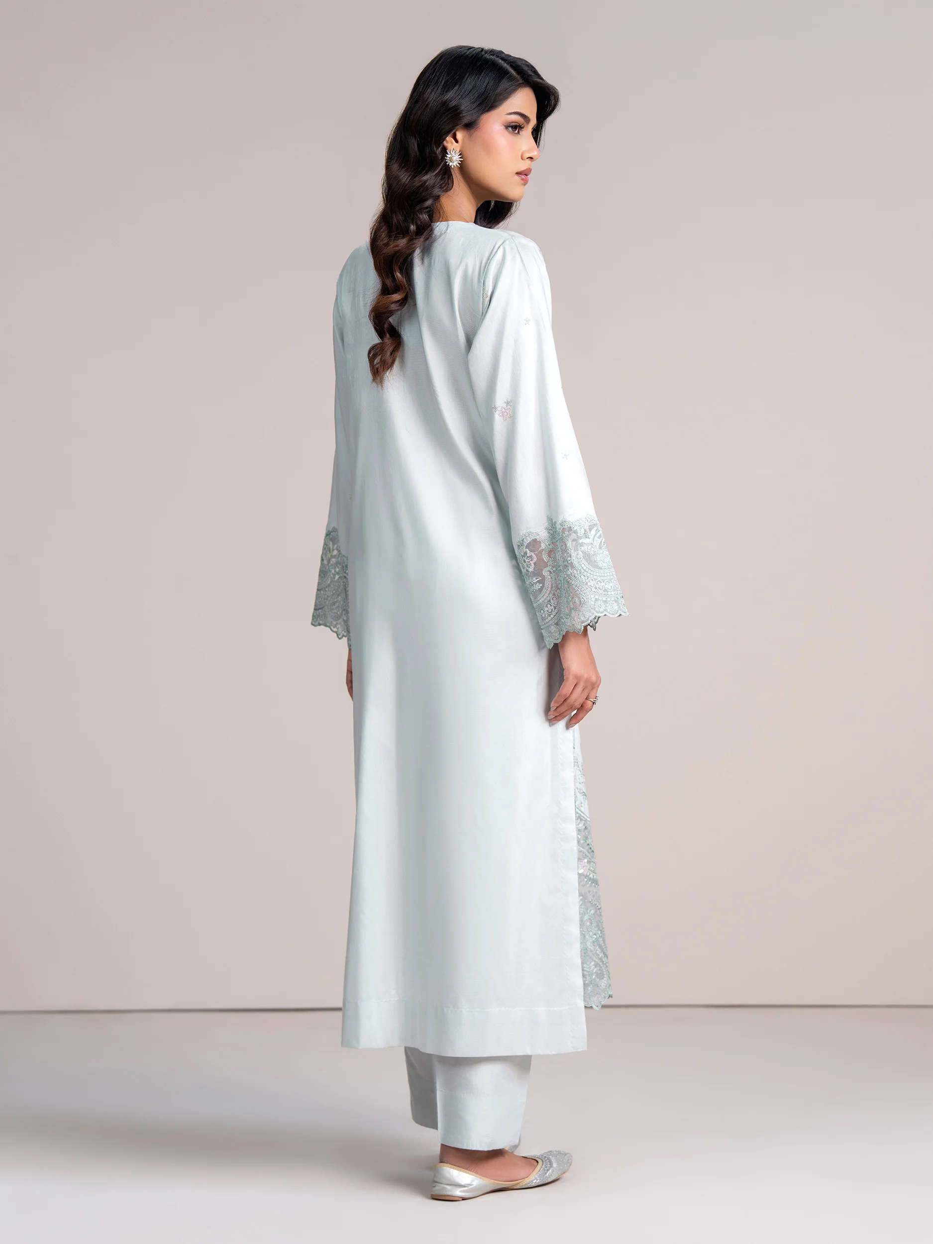 2 Piece Net Suit-Embroidered  (Pret) - Image 4