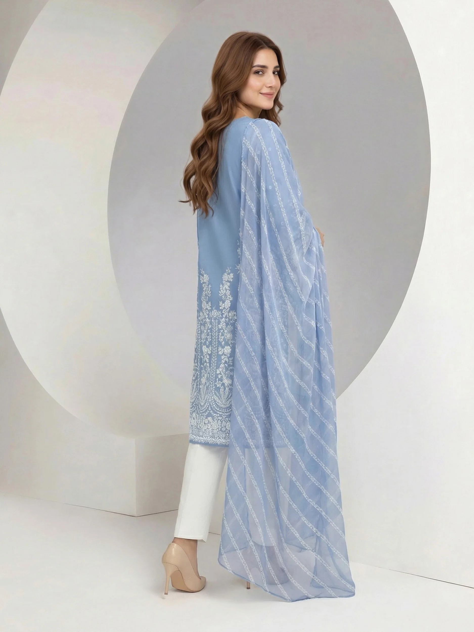 2 Piece Cambric Suit (Pret) - Image 2