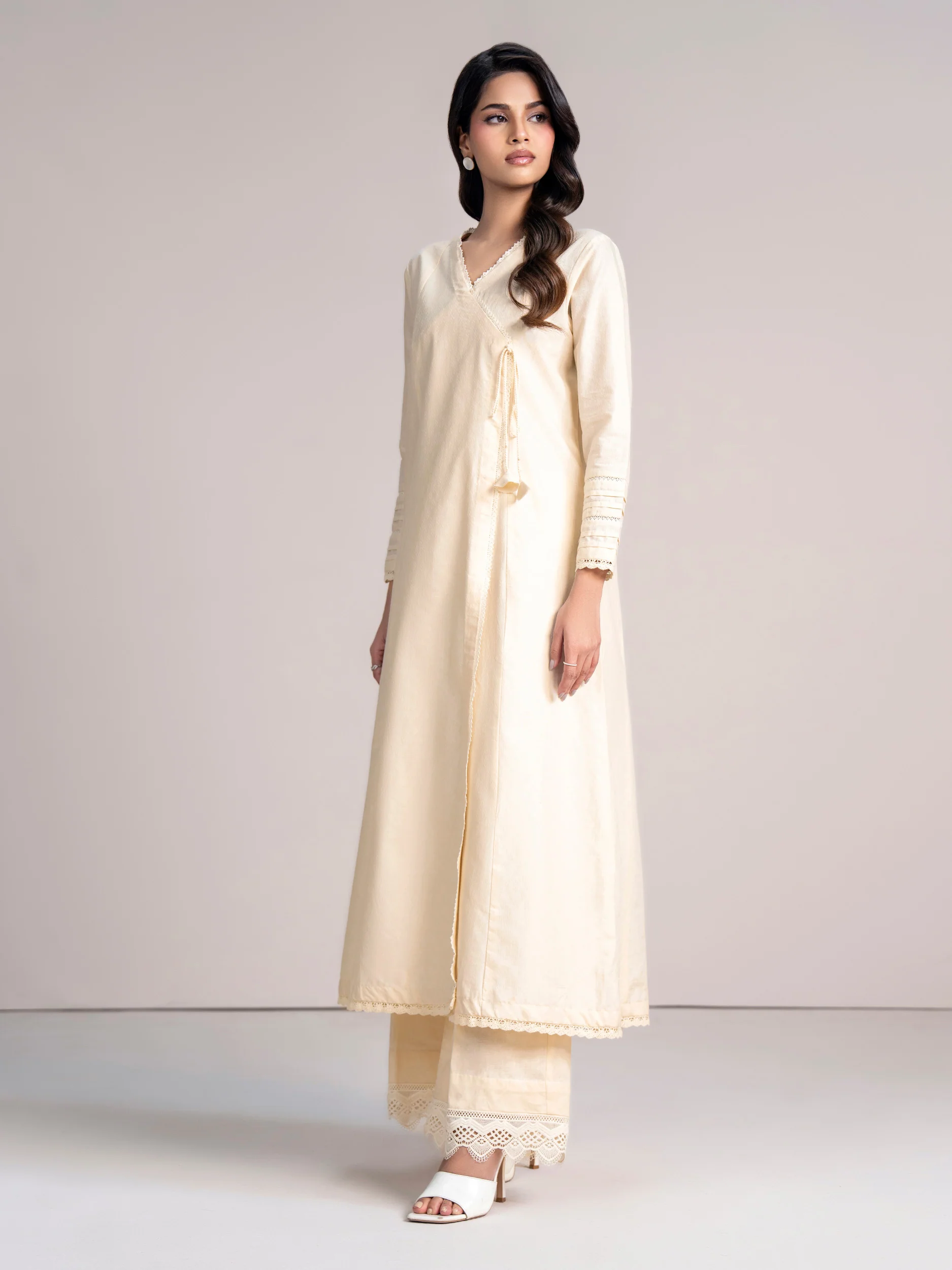 2 Piece Self Jacquard Suit (Pret) - Image 2